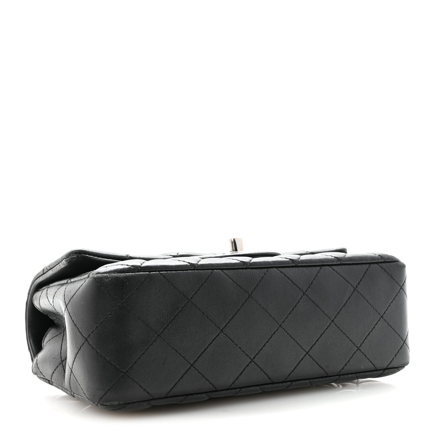Lambskin Quilted Mini Rectangular Flap Black