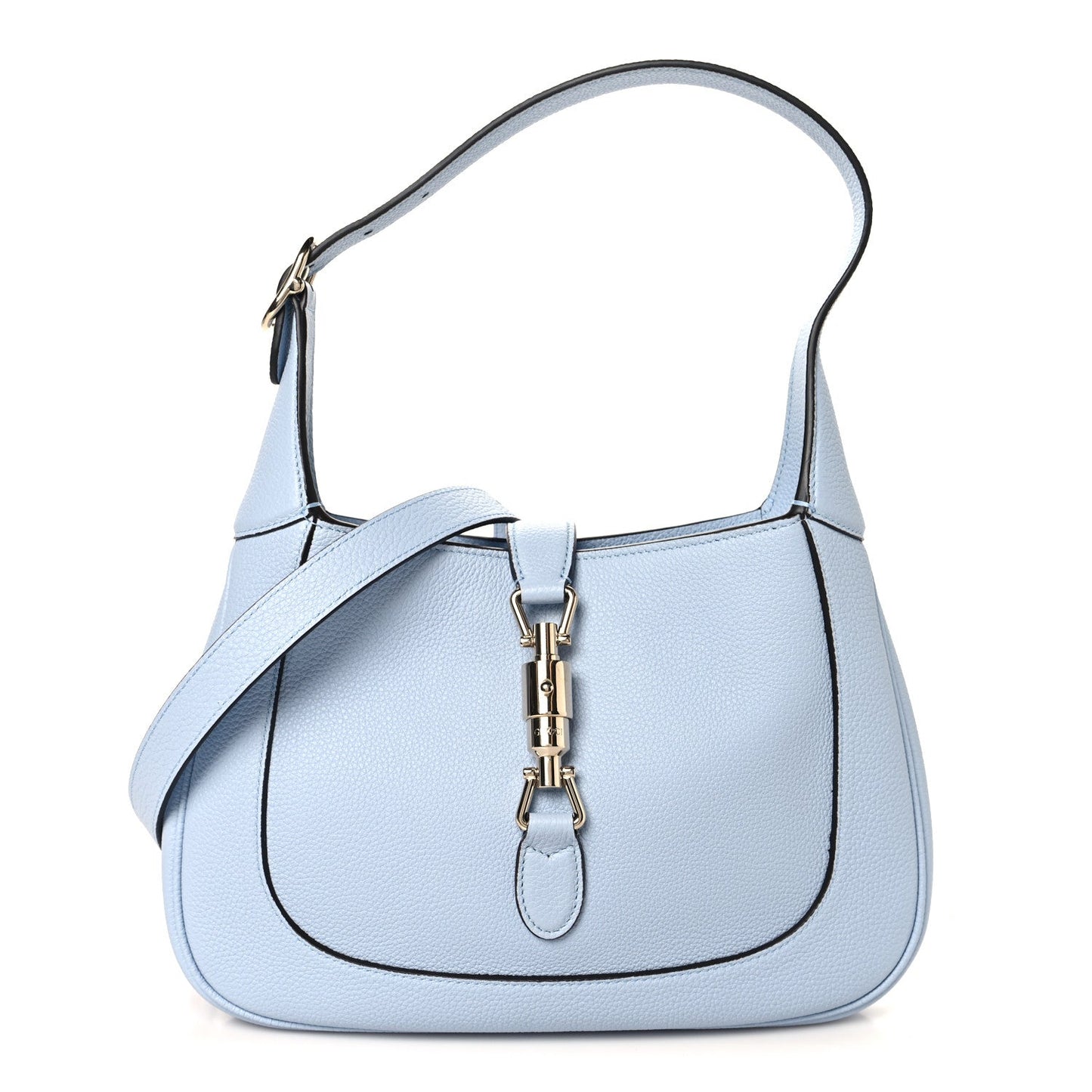 Grained Calfskin Web Medium Jackie 1961 Hobo Light Blue