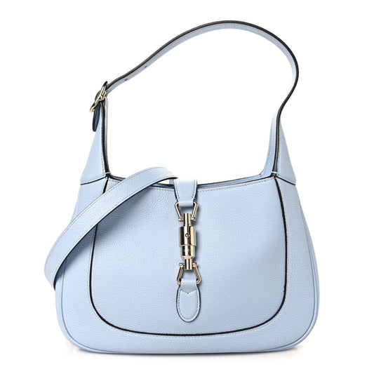 Grained Calfskin Web Medium Jackie 1961 Hobo Light Blue