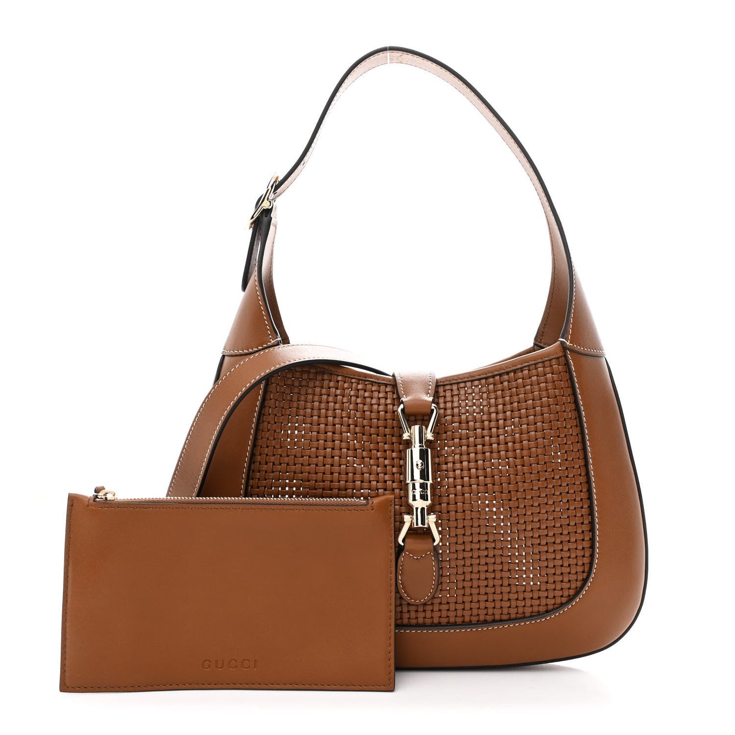 Woven Calfskin Medium Jackie 1961 Hobo Brown