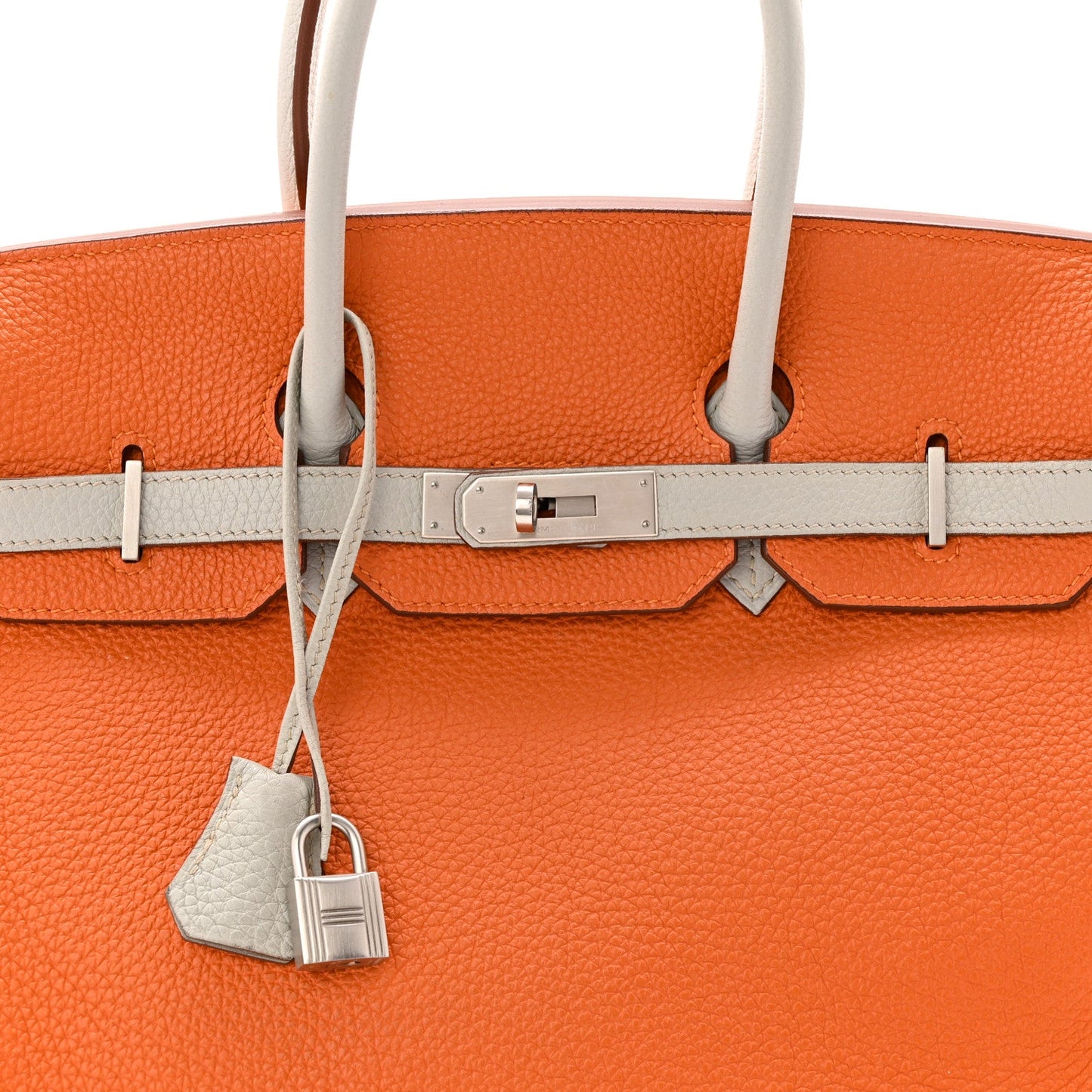 Togo Horseshoe Birkin 35 Orange Gris Perle