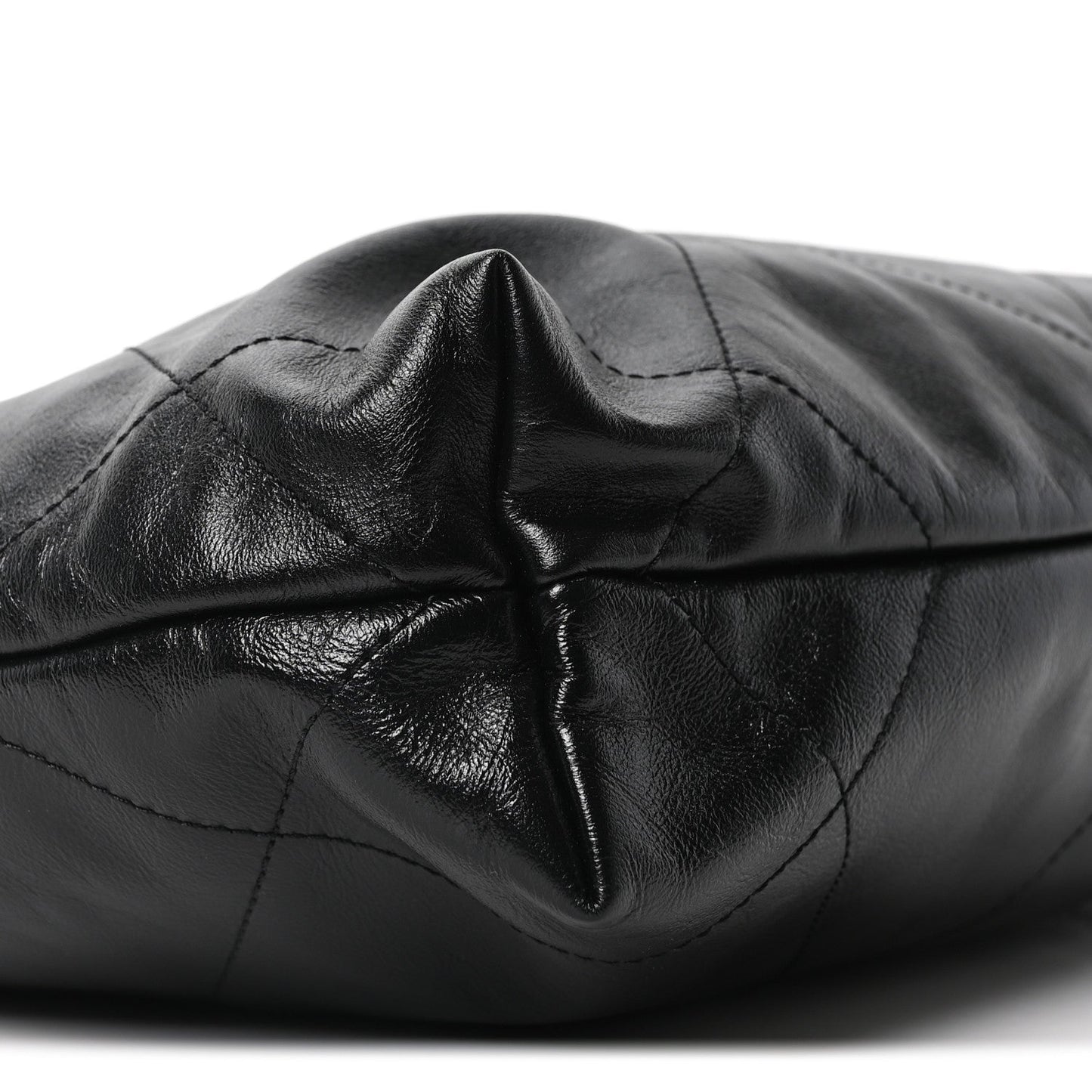 Shiny Calfskin Quilted Small Chanel 22 Black