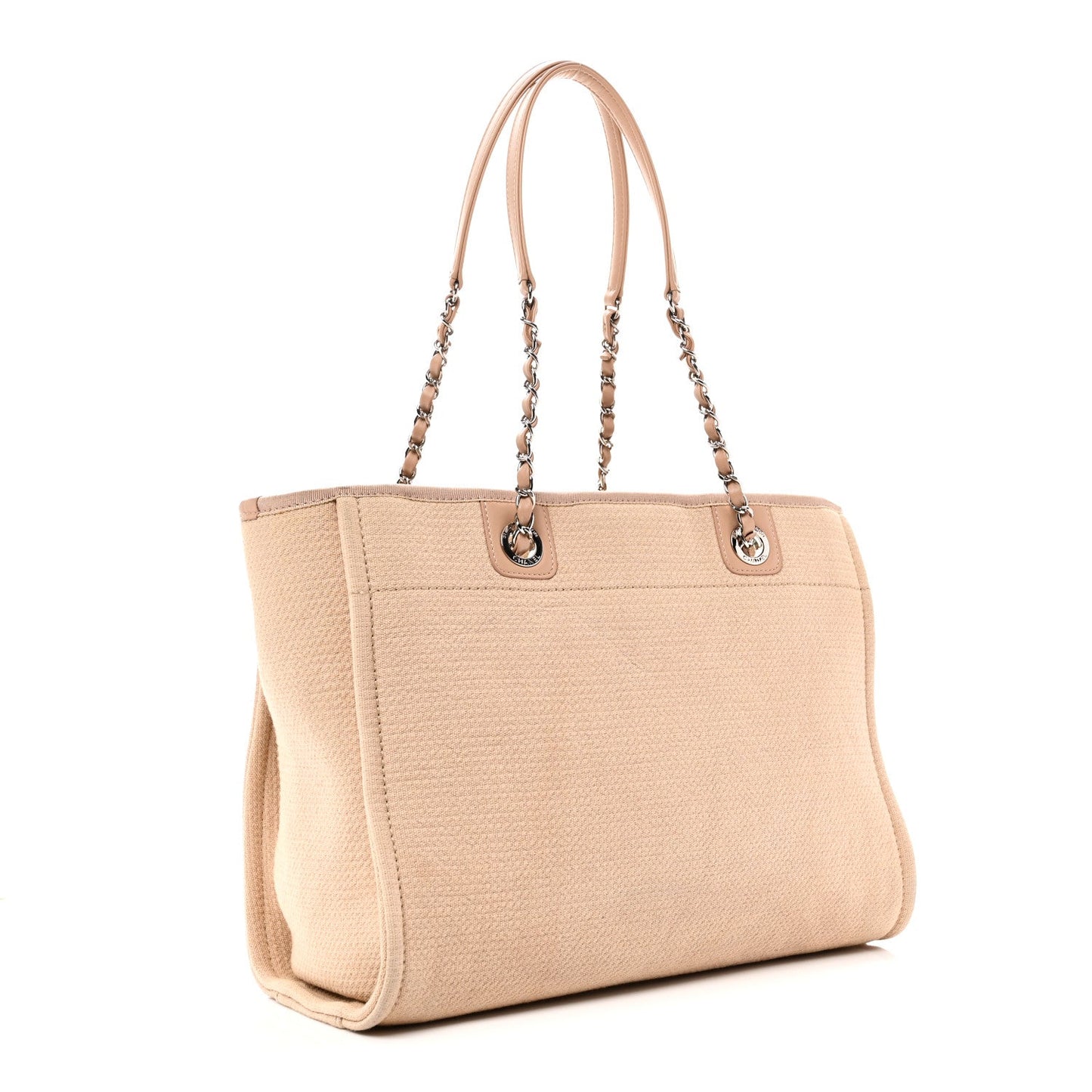 Mixed Fibers Small Deauville Tote Beige