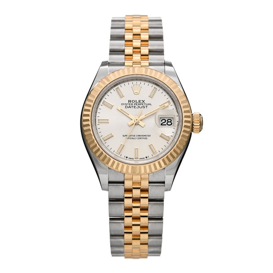 Stainless Steel 18K Yellow Gold 28mm Oyster Perpetual Datejust Watch Silver 279173