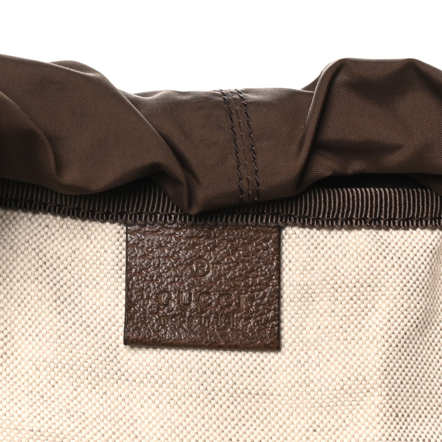 GG Supreme Monogram Medium Ophidia Double Buckle Backpack Brown