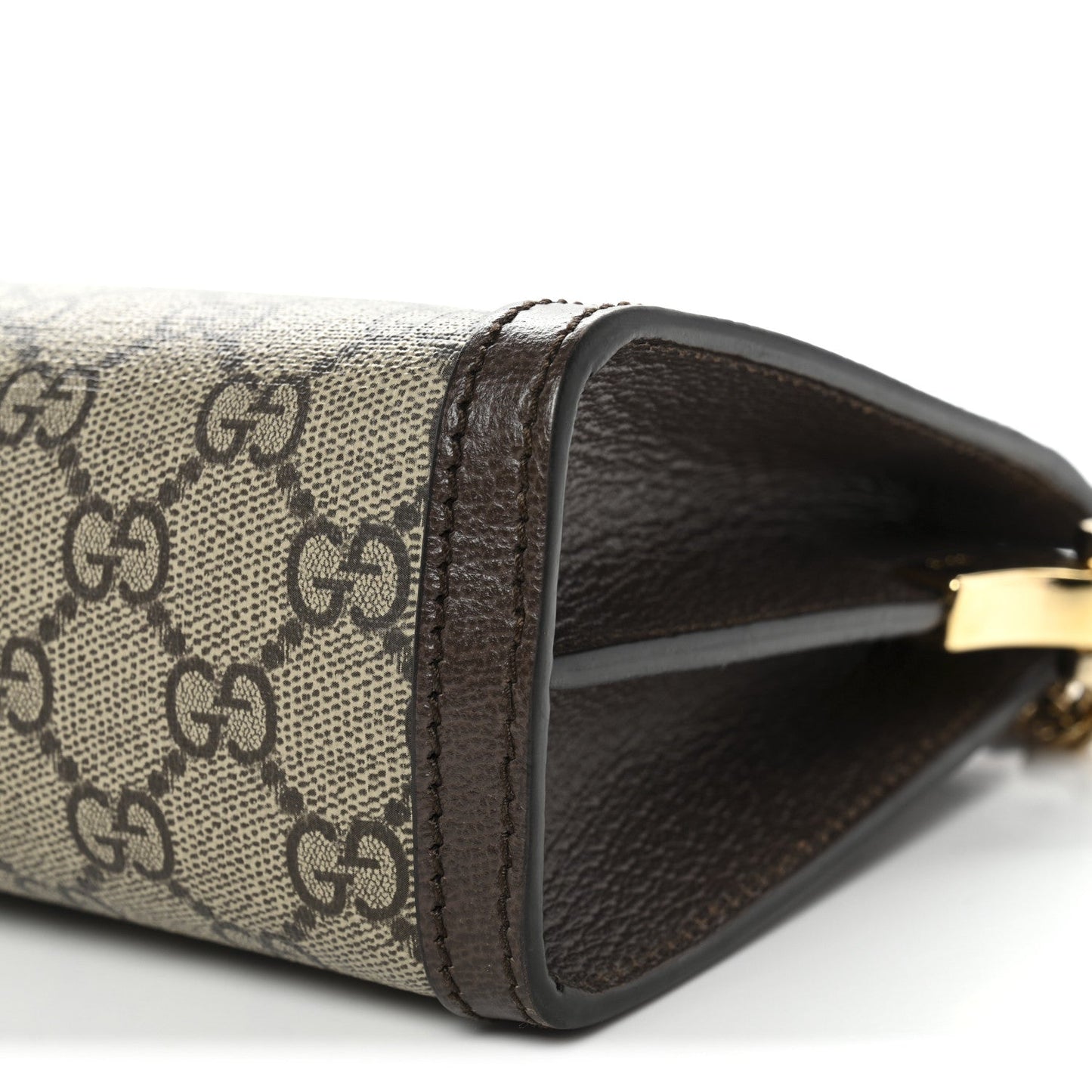 GG Supreme Monogram Web Small Ophidia Chain Shoulder Bag Brown