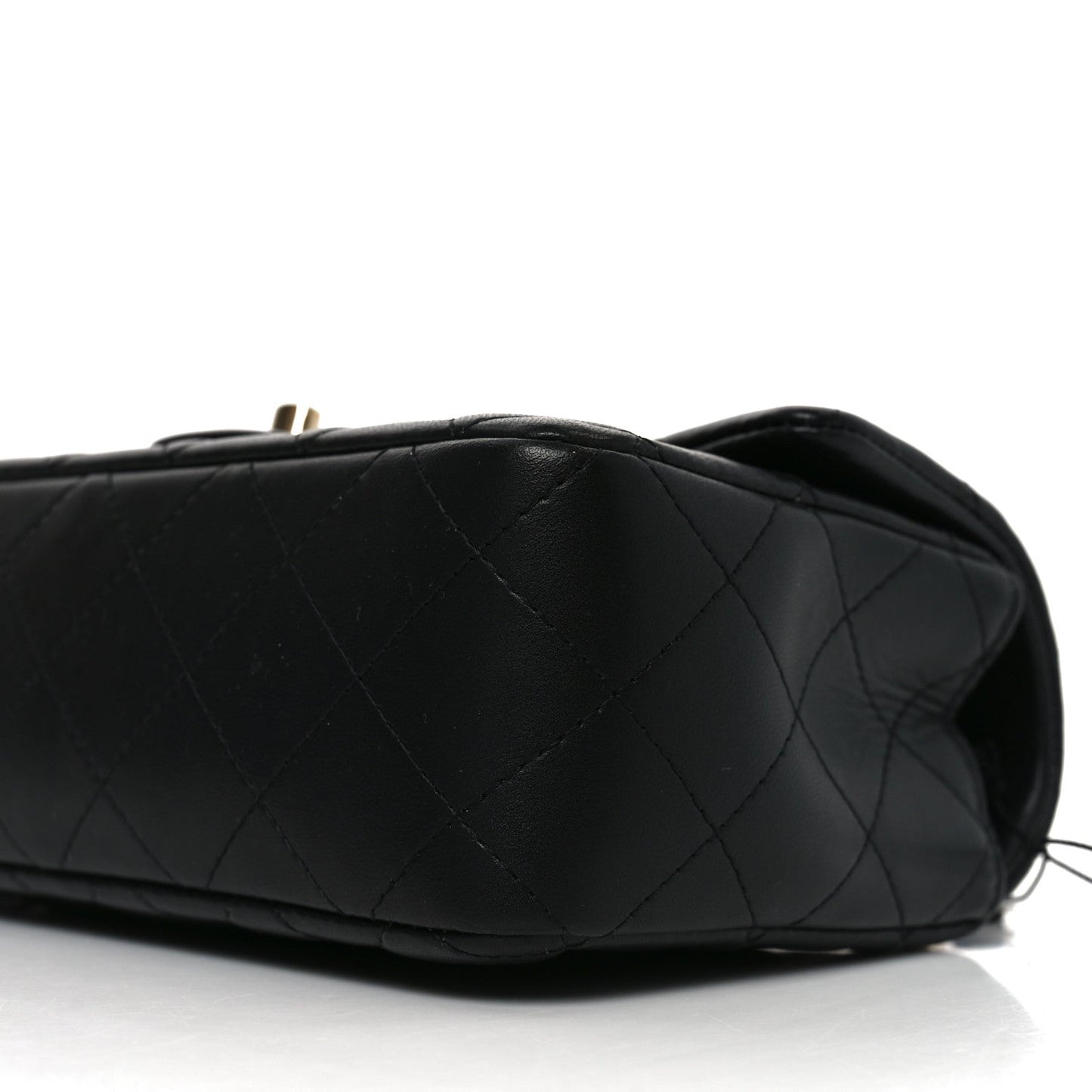 Lambskin Quilted Mini Rectangular Flap Black