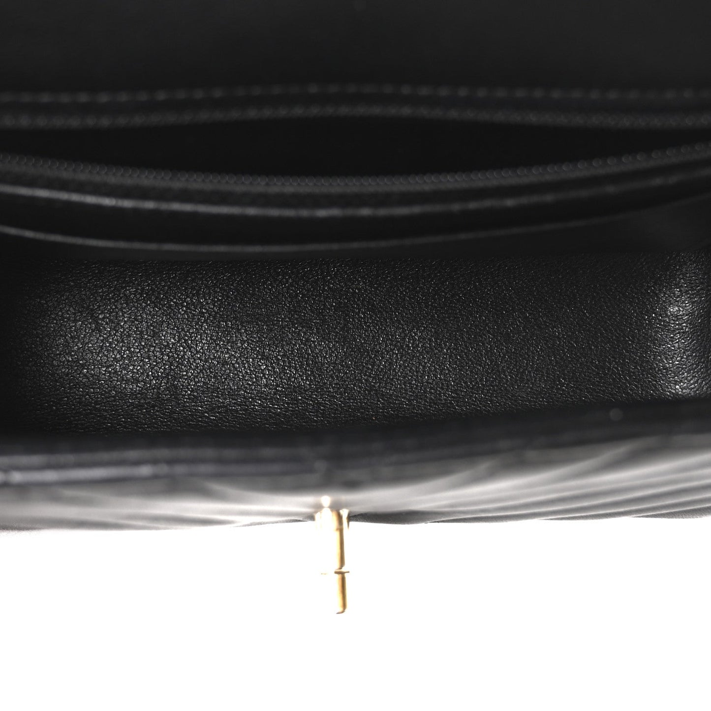 Lambskin Chevron Quilted Mini Rectangular Flap Black