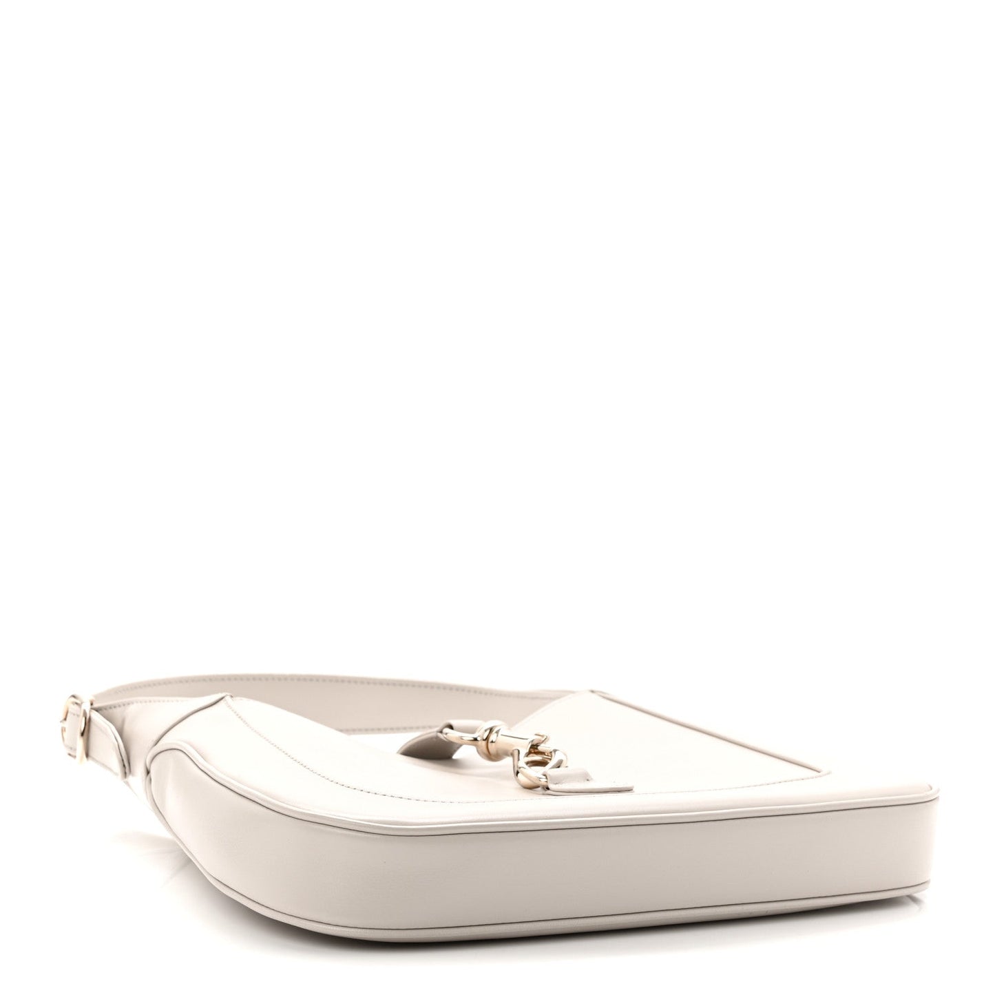 Ancora Calfskin Web Small Jackie Shoulder Bag Light Grey