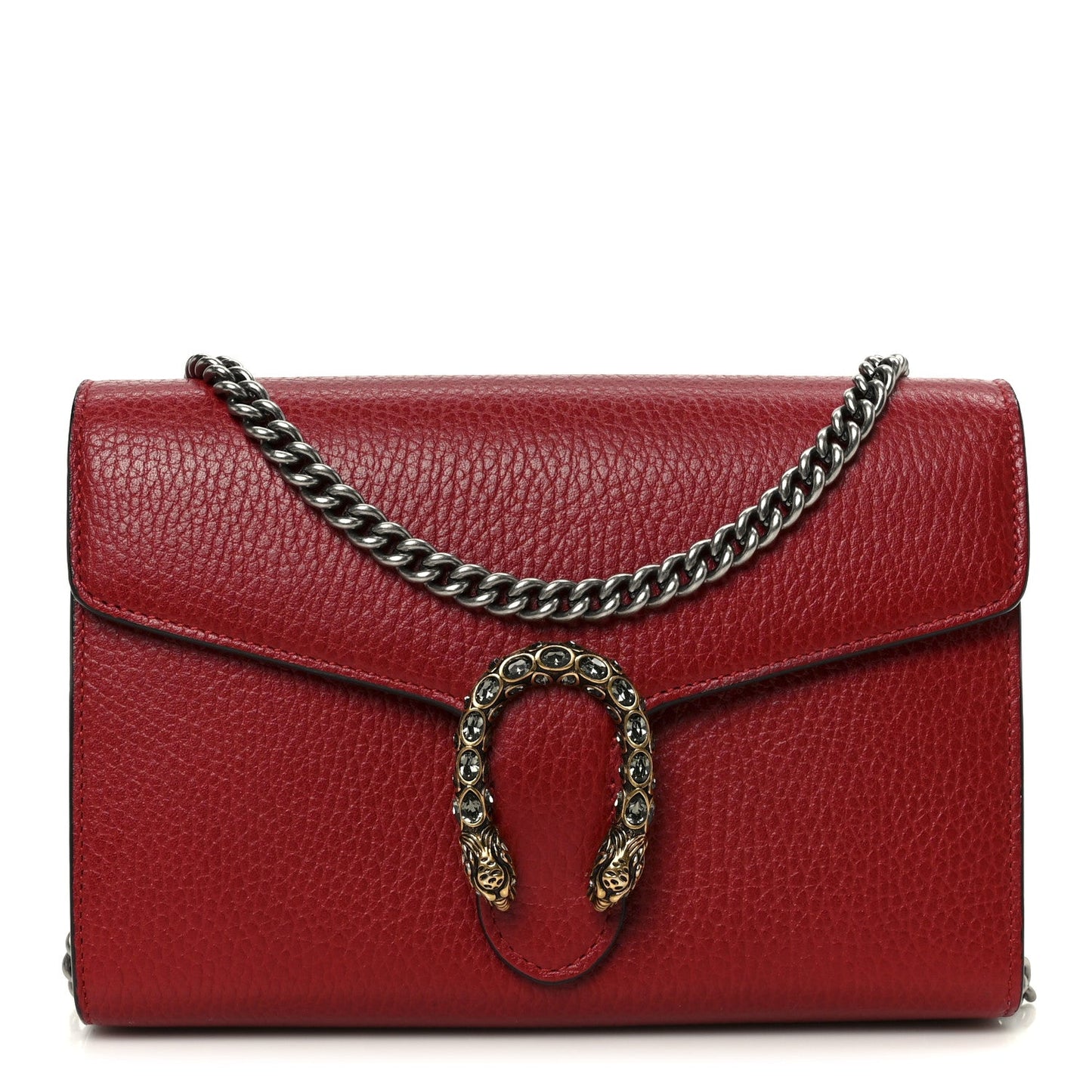 Calfskin Mini Dionysus Chain Wallet Hibiscus Red
