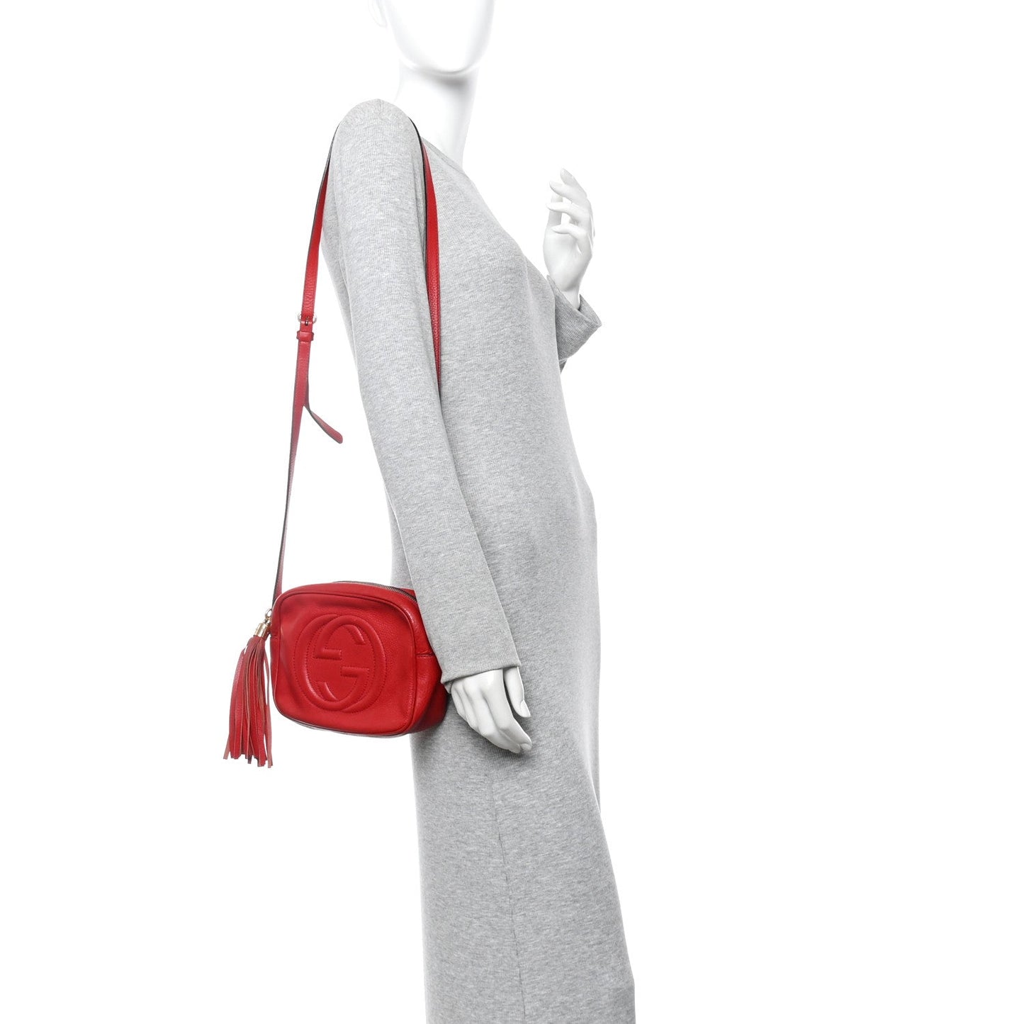 Pebbled Calfskin Small Soho Disco Bag Tabasco Red