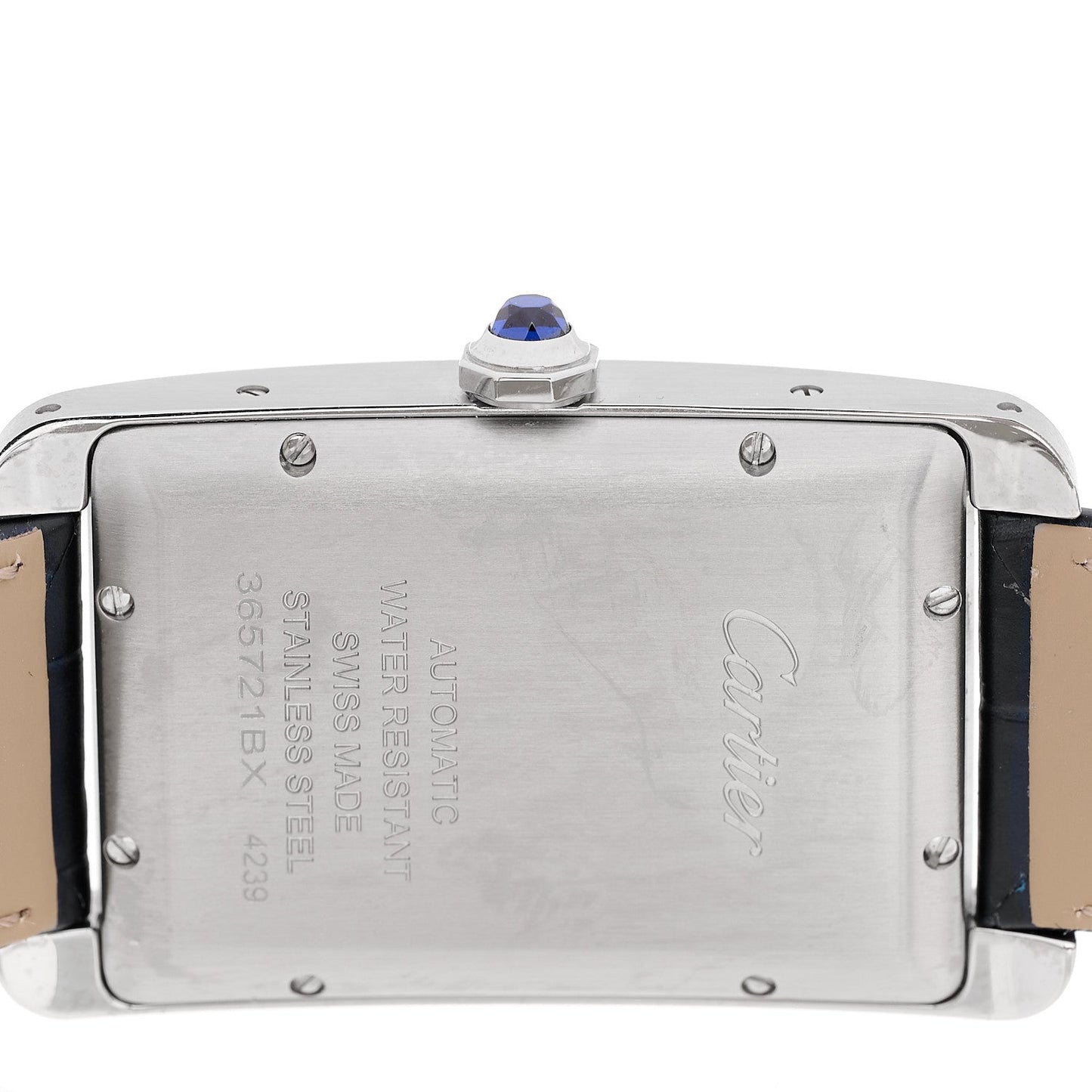 Stainless Steel Alligator 27mm Tank Americaine Automatic Watch Blue