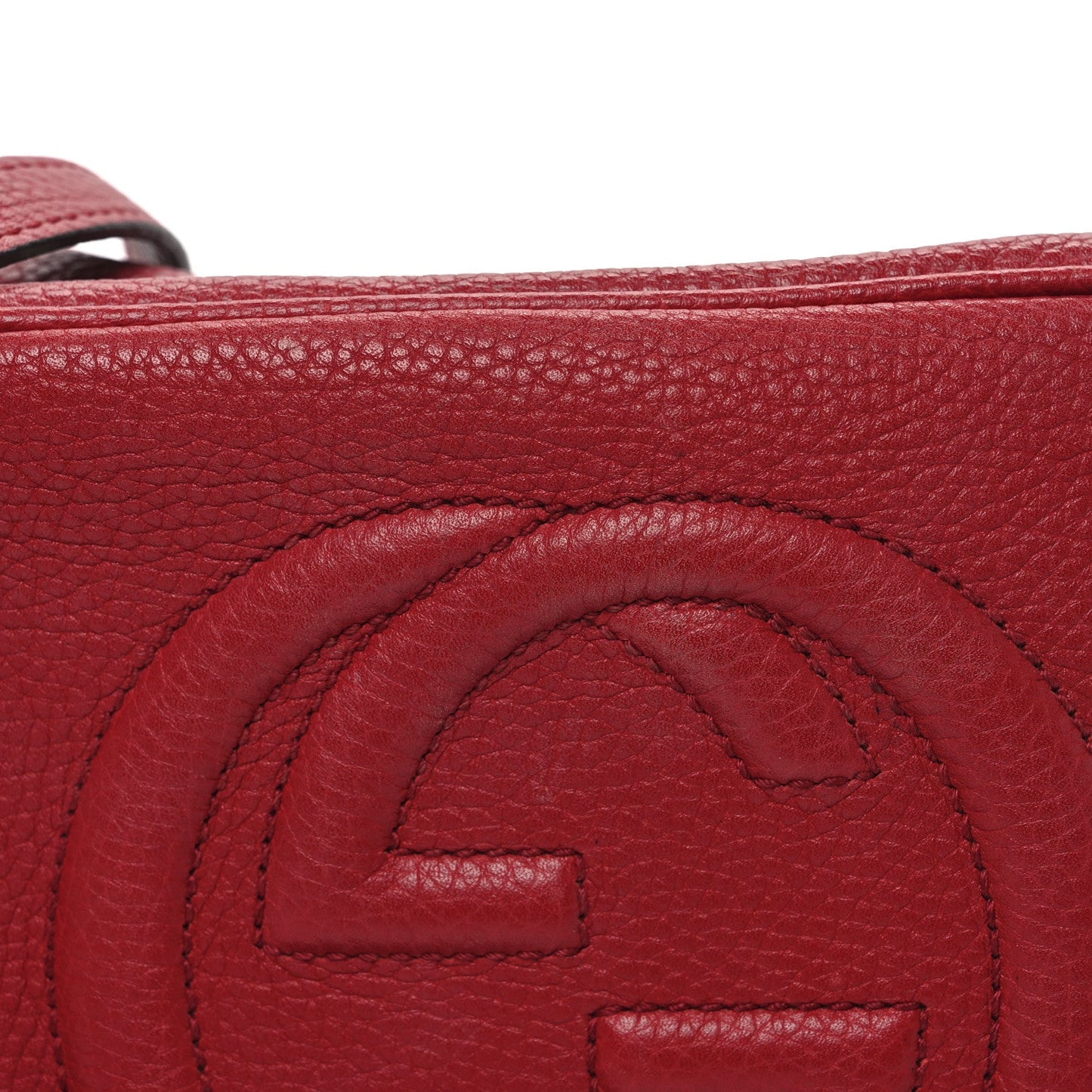 Pebbled Calfskin Small Soho Disco Bag Vibrant Red