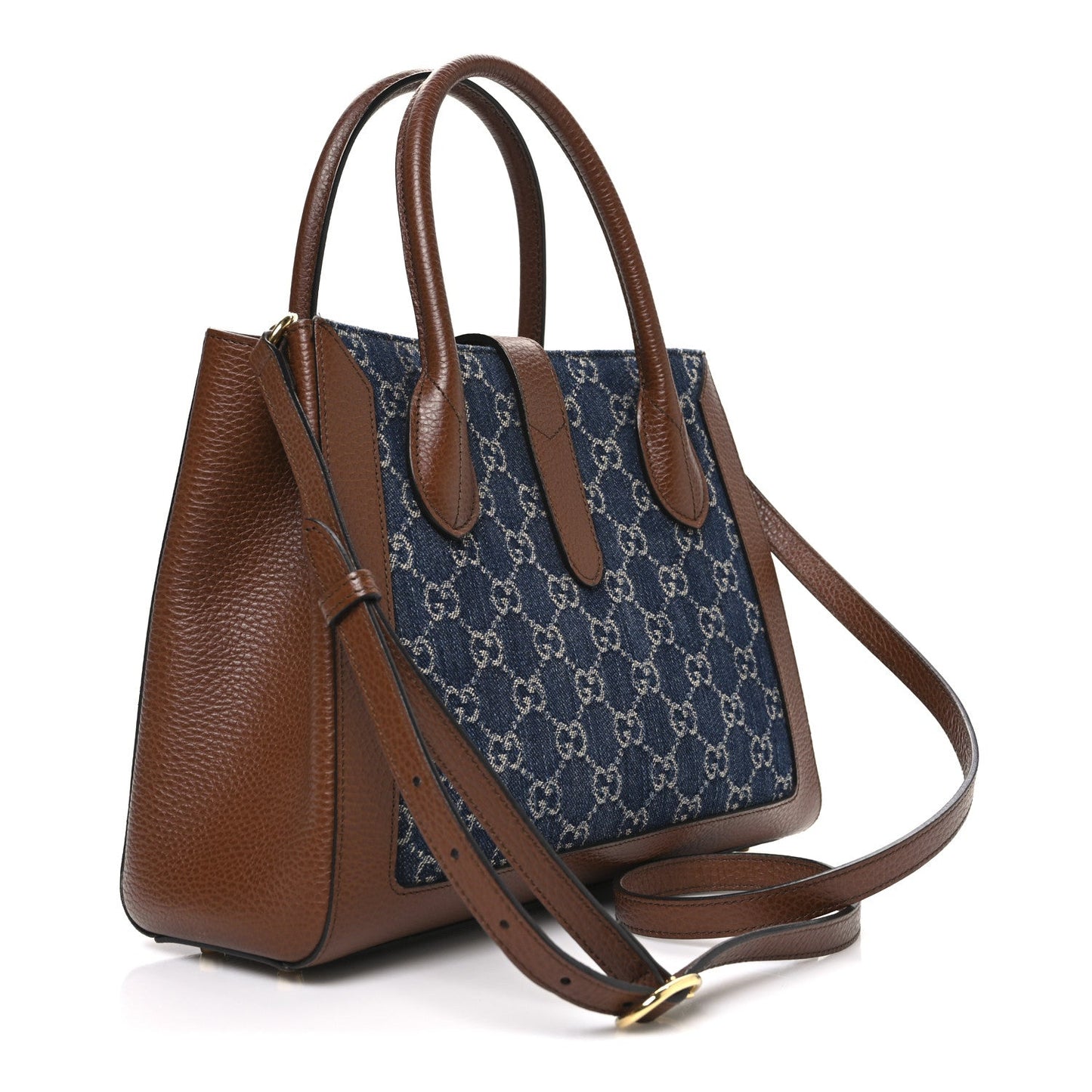 New Denim GG Monogram Dollar Calfskin Medium Jackie 1961 Tote Blue Tea Cuir Epilog