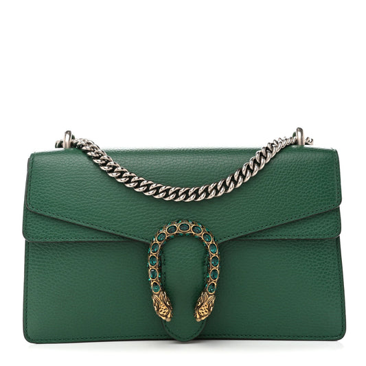 Dollar Calfskin Crystal Small Dionysus Shoulder Bag Emerald