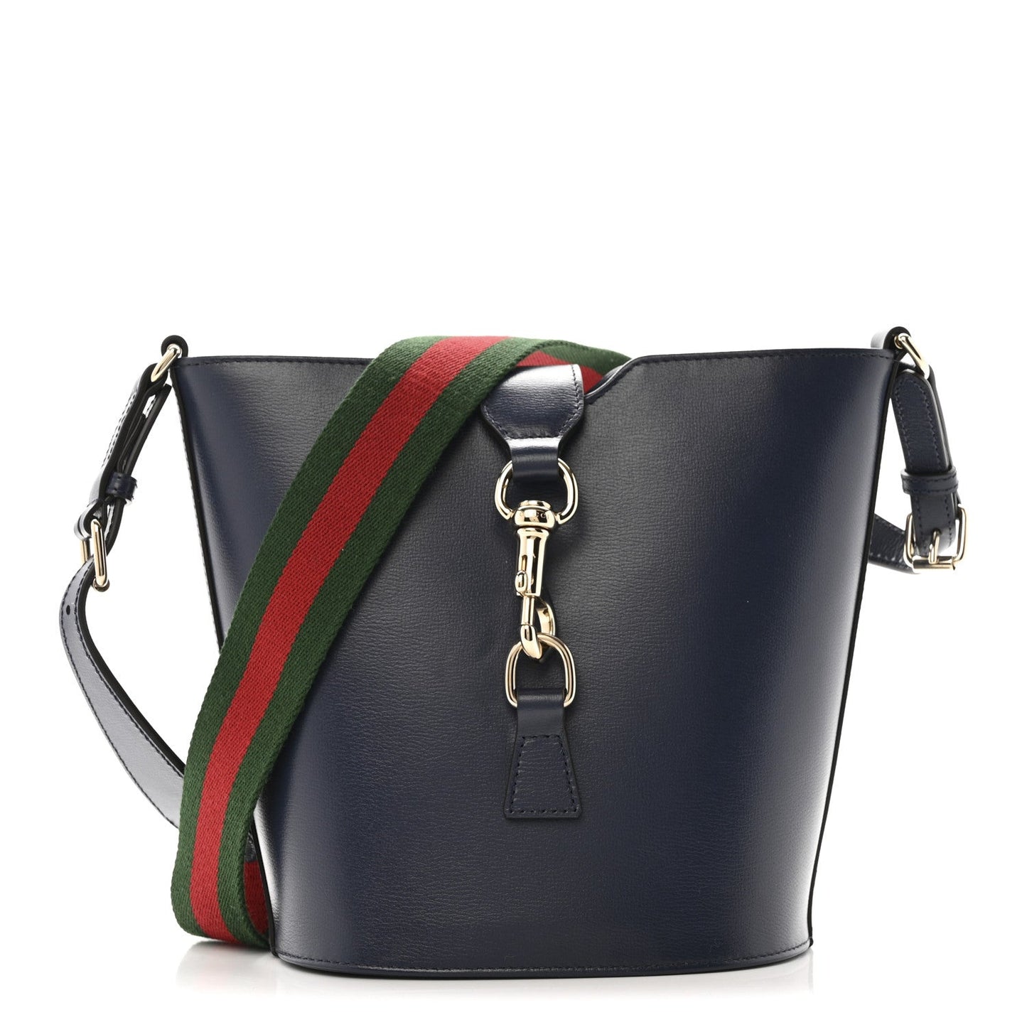 Tritone Calfskin Web Mini Ophidia Bucket Bag Blue