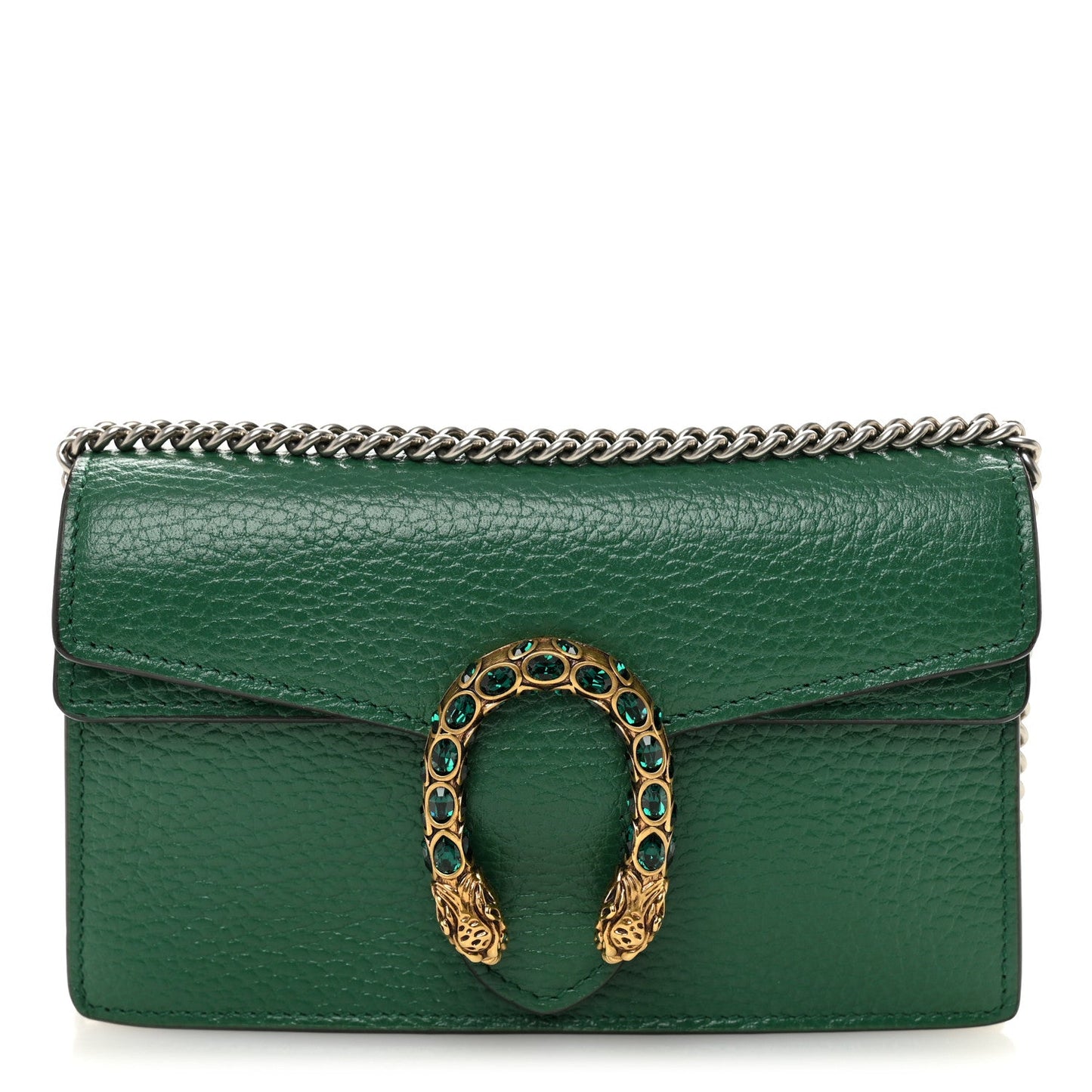 Dollar Calfskin Crystal Super Mini Dionysus Shoulder Bag Emerald