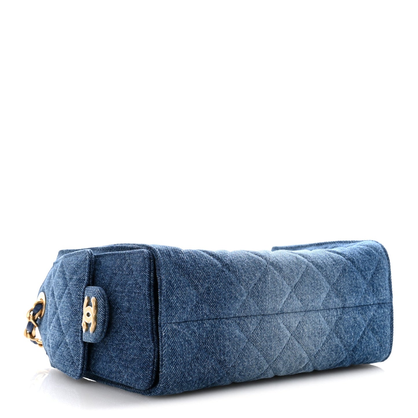 Washed Denim Quilted Mini Chanel 25 Handbag Blue