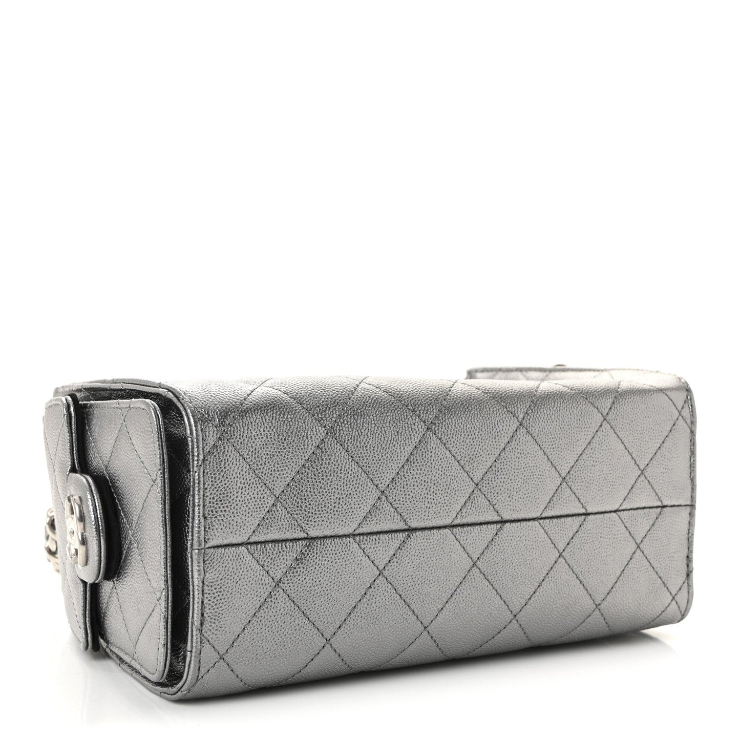 Metallic Caviar Quilted Mini Chanel 25 Handbag Anthracite