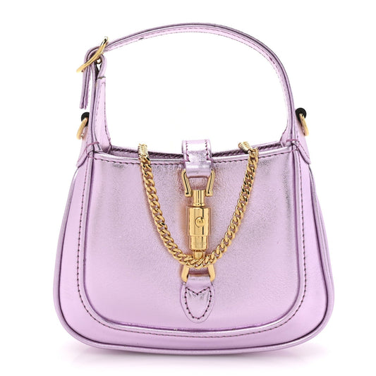 Laminated Nappa Nano Jackie 1961 Hobo Metallic Rosa