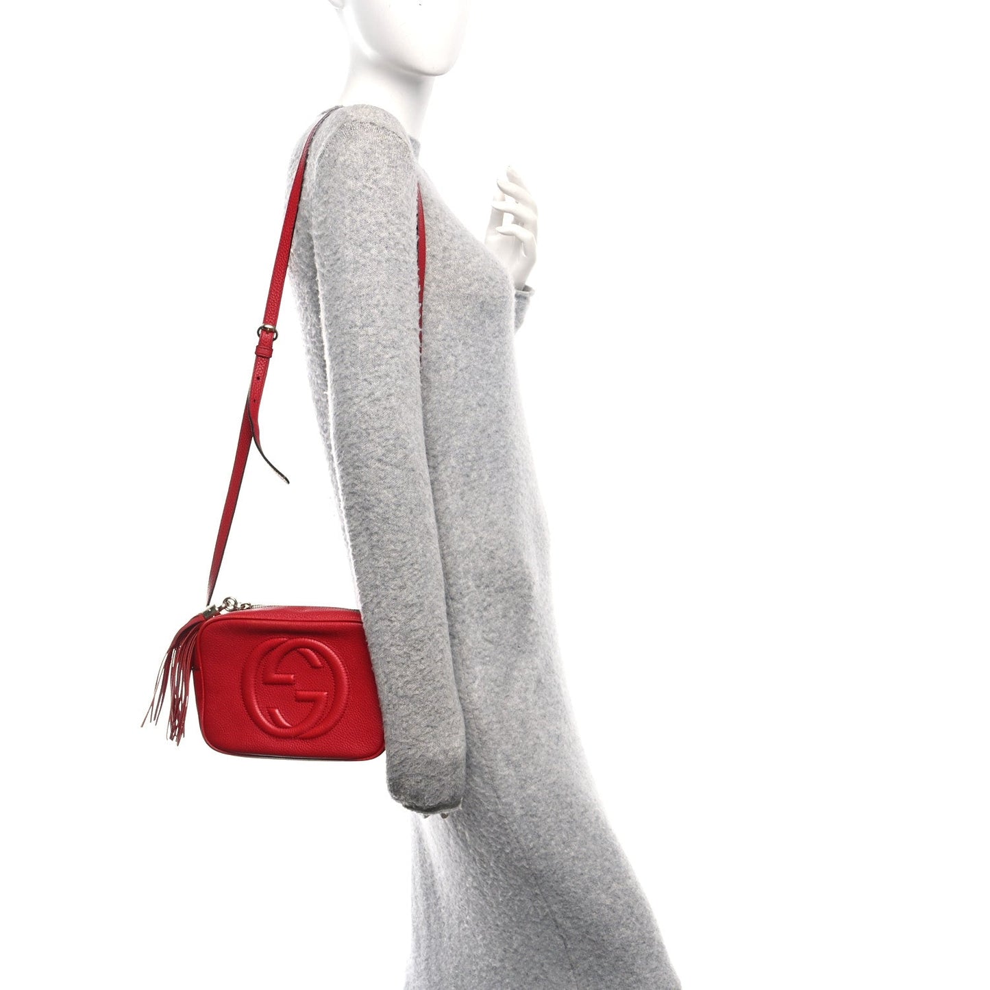 Pebbled Calfskin Small Soho Disco Bag Vibrant Red