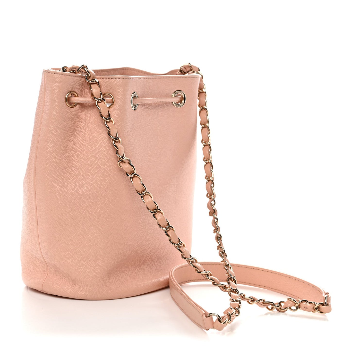 Caviar Deauville Drawstring Bucket Bag Light Pink