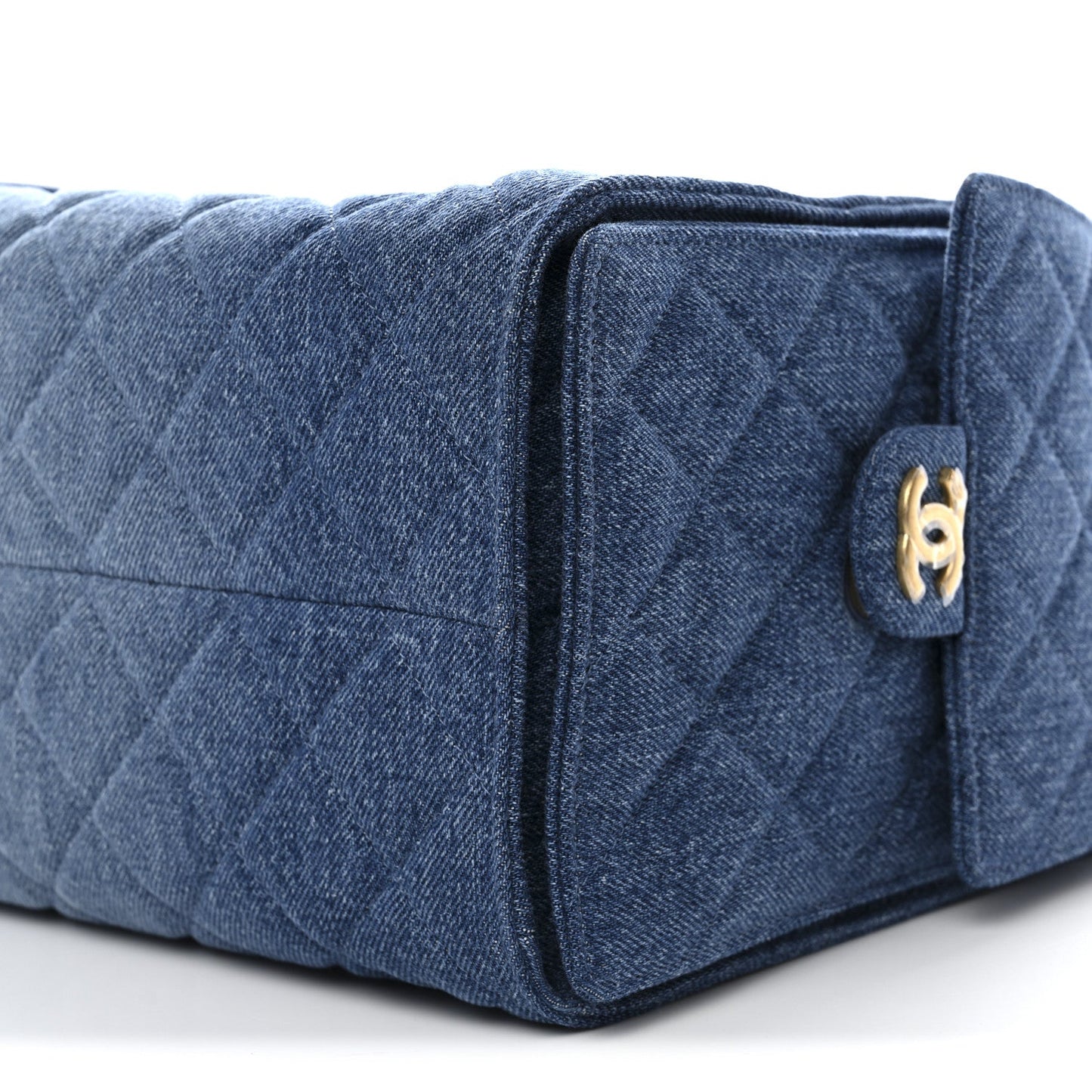 Washed Denim Quilted Medium Chanel 25 Handbag Blue