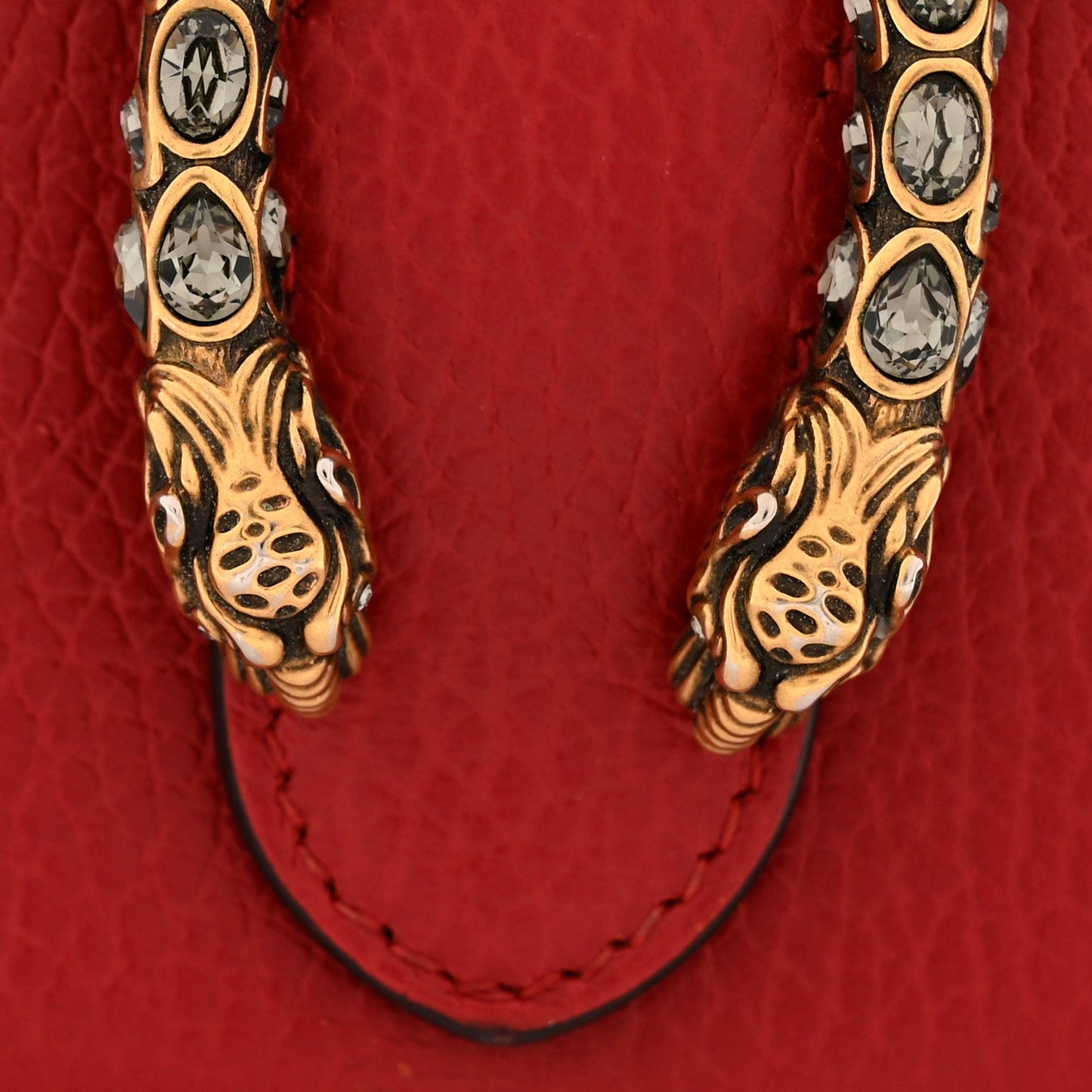 Calfskin Mini Dionysus Chain Wallet Hibiscus Red