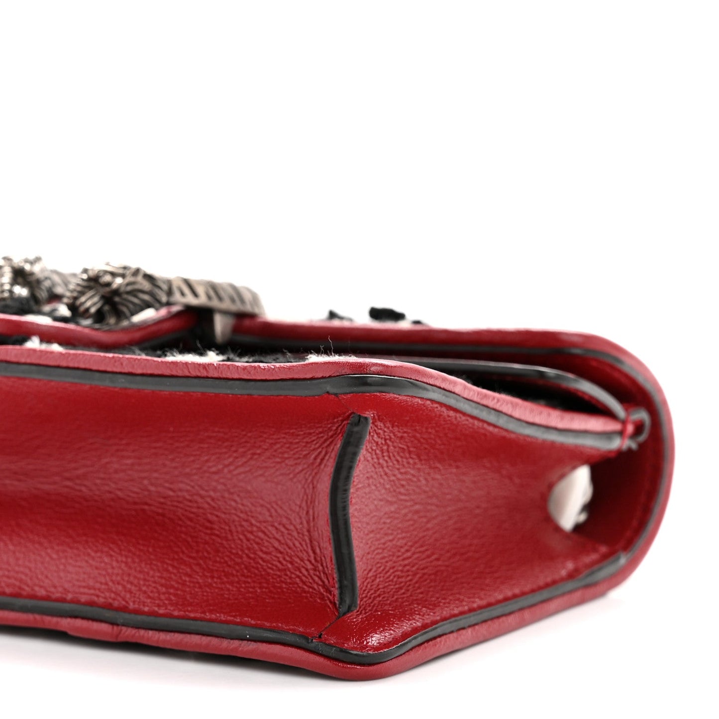 Tweed GG Monogram Super Mini Dionysus Shoulder Bag Black White Romantic Cherry