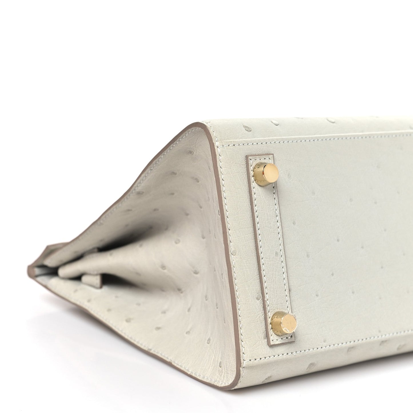 Ostrich Birkin Sellier 25 Gris Perle