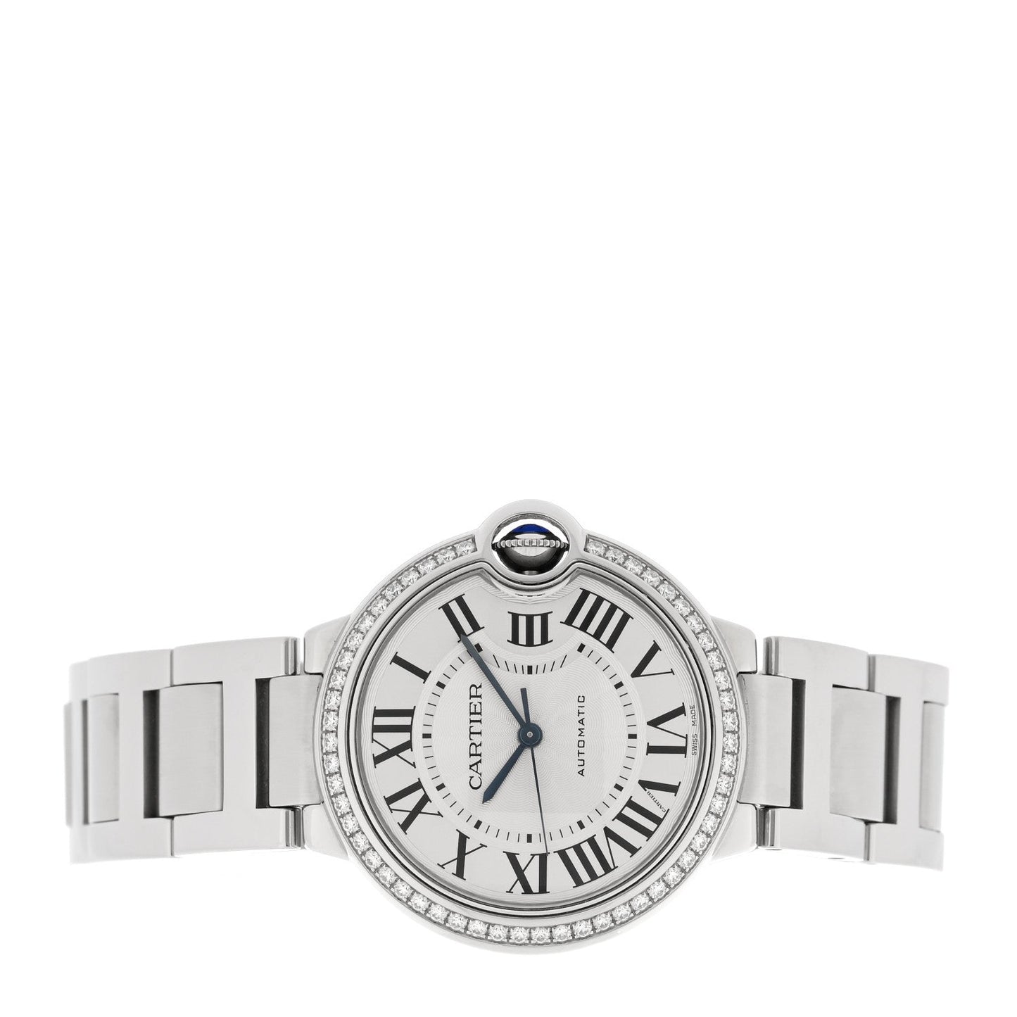 Stainless Steel Diamond Bezel 36mm Ballon Bleu De Cartier Automatic Watch