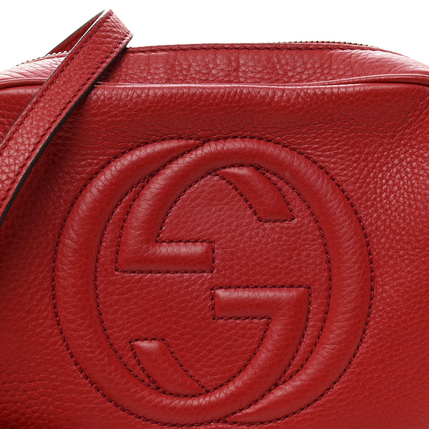 Pebbled Calfskin Small Soho Disco Bag Tabasco Red