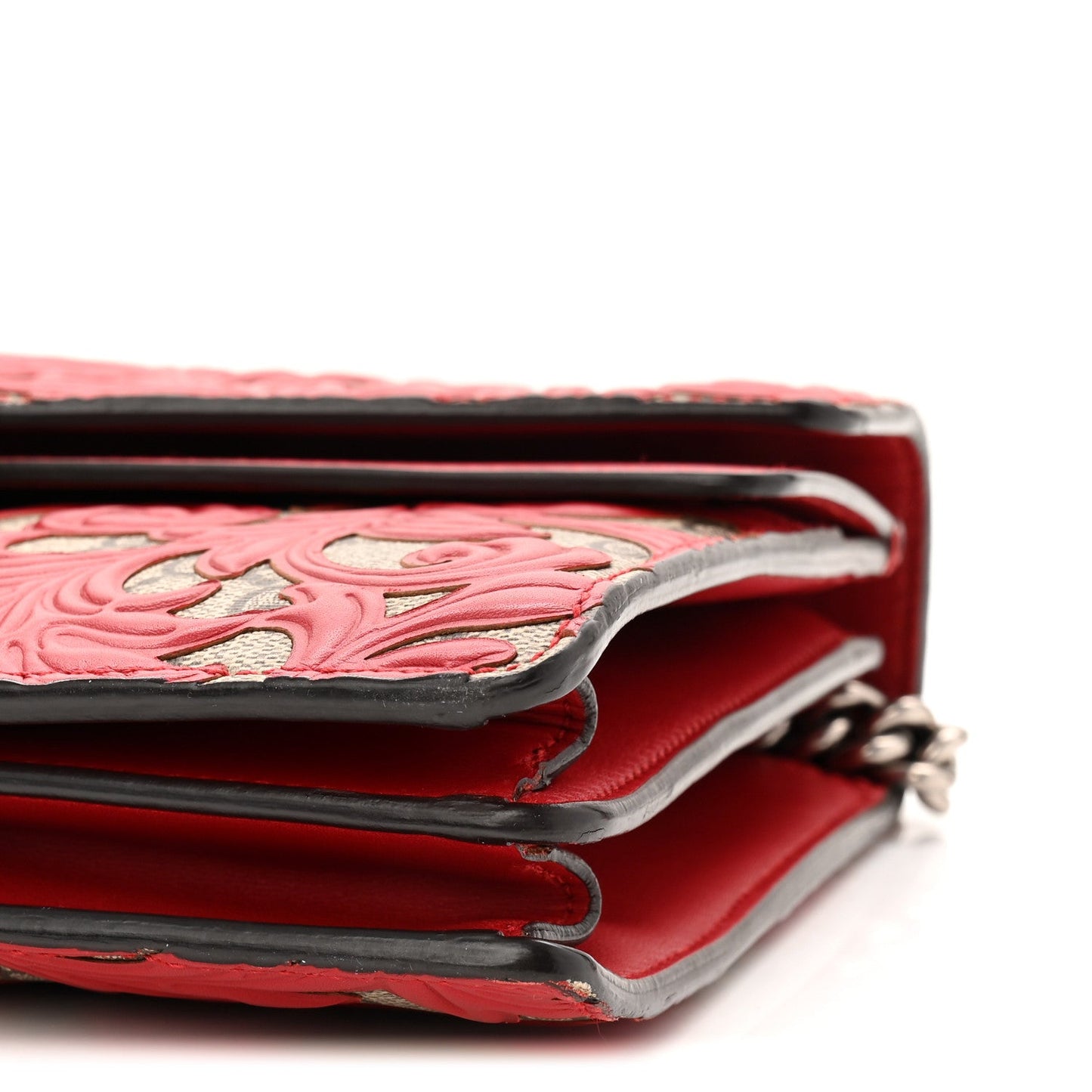 GG Supreme Monogram Arabesque Dionysus Shoulder Bag Hibiscus Red