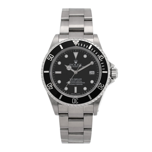 Stainless Steel 40mm Sea-Dweller Oyster Perpetual Watch Black 16600
