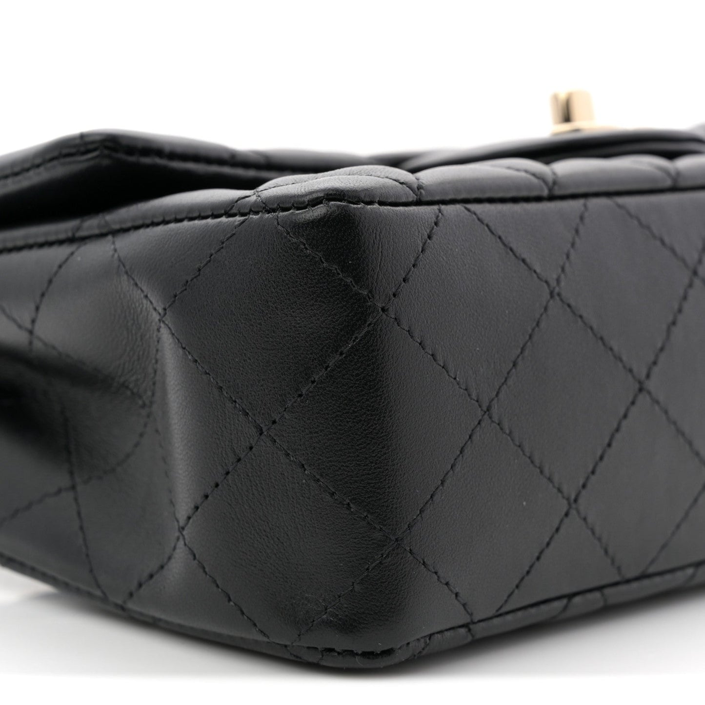 Lambskin Quilted Mini Rectangular Flap Black