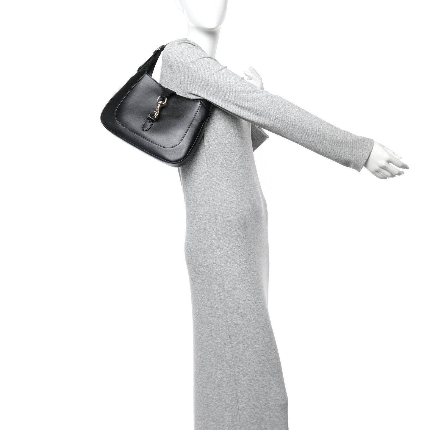 Calfskin Small Jackie Shoulder Bag Black