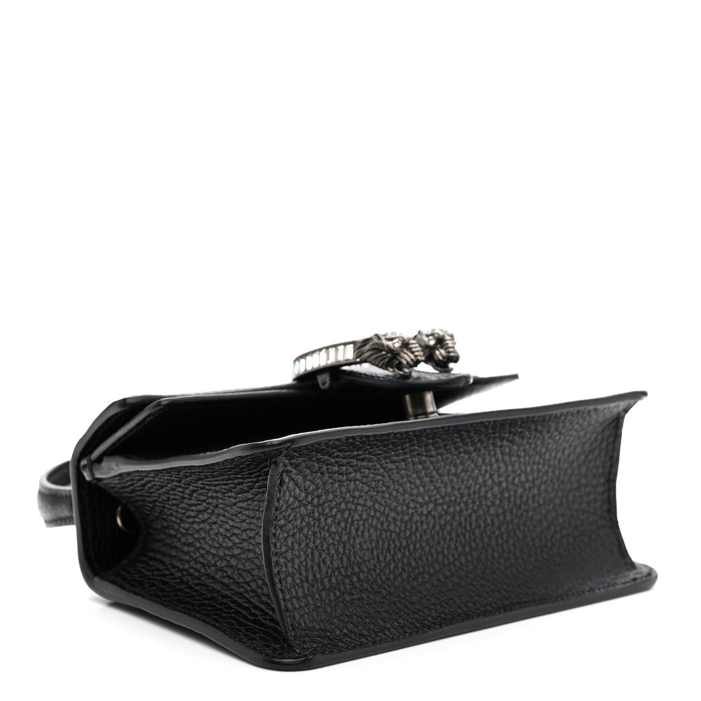 Dollar Calfskin Crystal Mini Dionysus Top Handle Bag Black Crystal