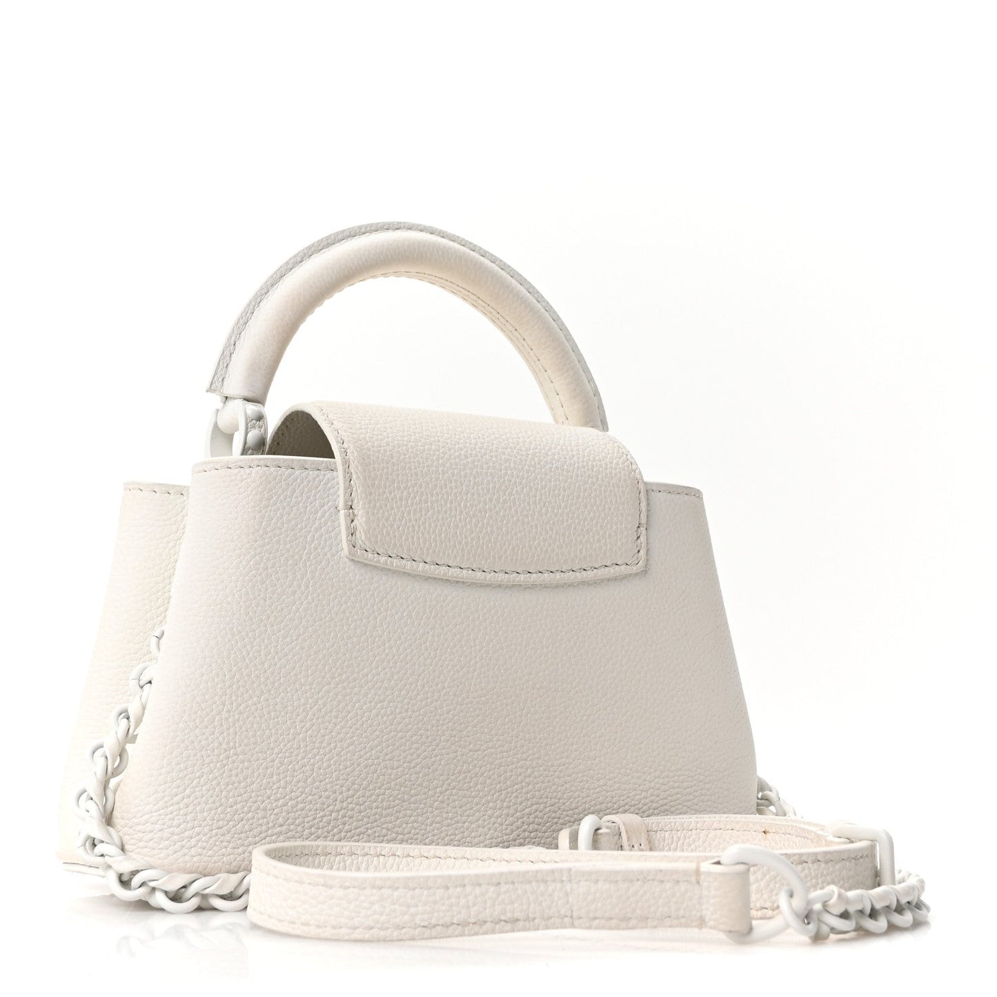 Taurillon Capucines East West Mini Optic White