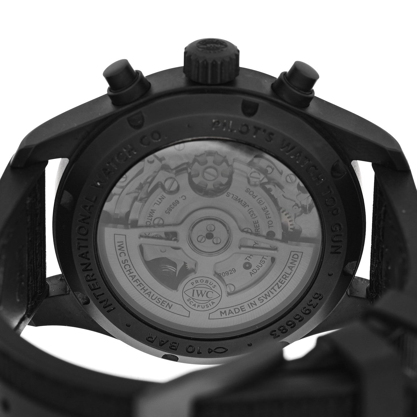 Ceramic Titanium Textile 41mm Pilot Top Gun Chronograph Automatic Watch Black IW388106