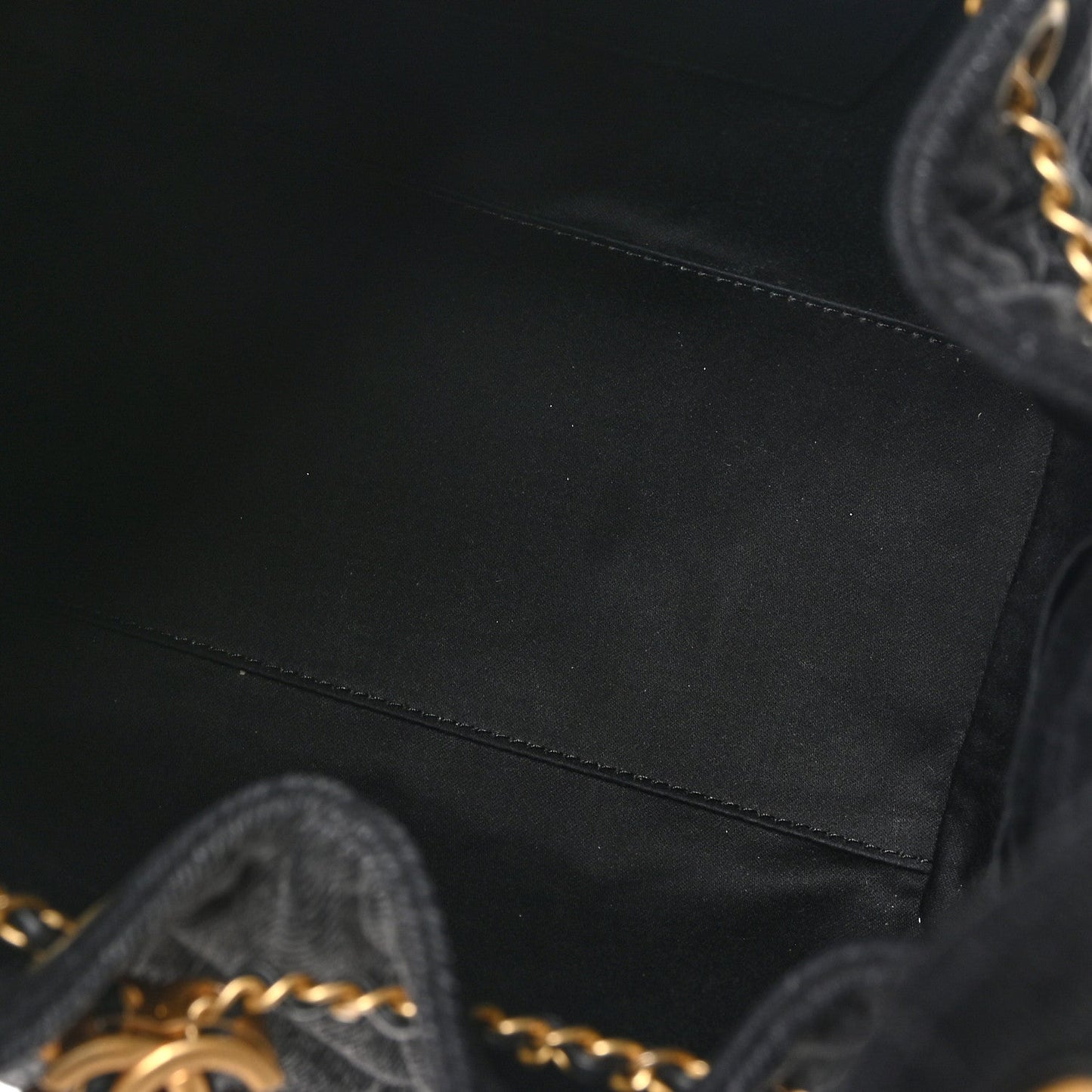 Washed Denim Quilted Small Chanel 25 Handbag Black