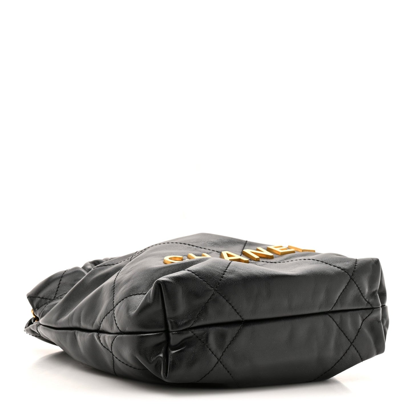 Shiny Calfskin Quilted Mini Chanel 22 Black