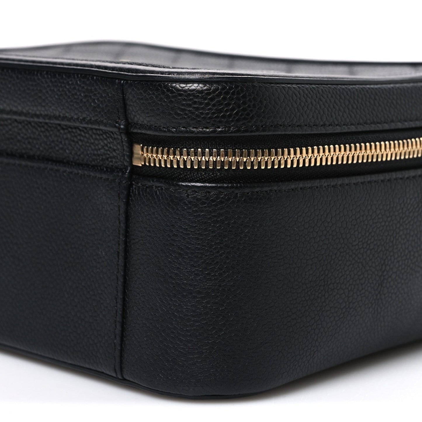 Caviar Quilted Large CC Filigree Vanity Case Black