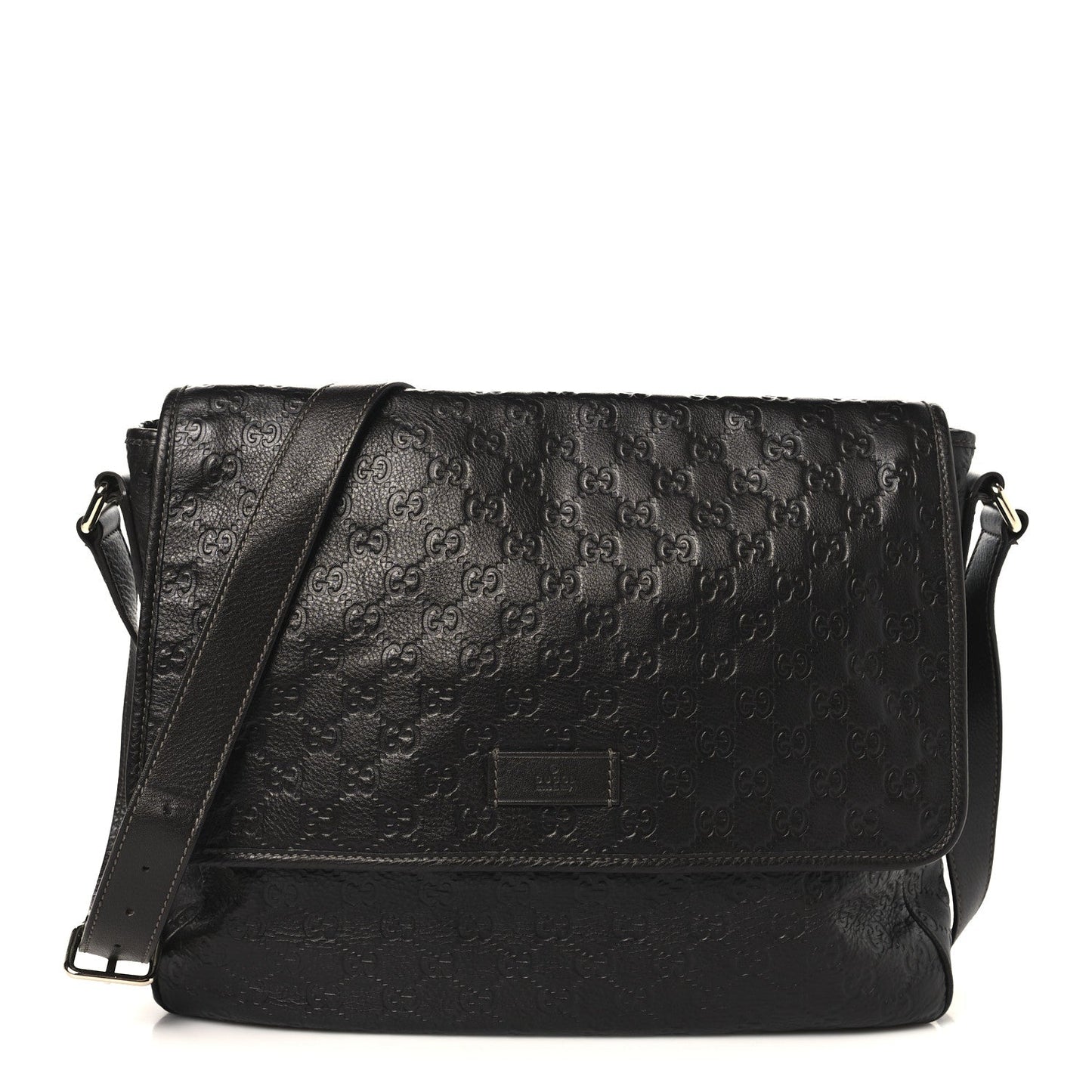 Guccissima Medium Flap Messenger Bag Chocolate