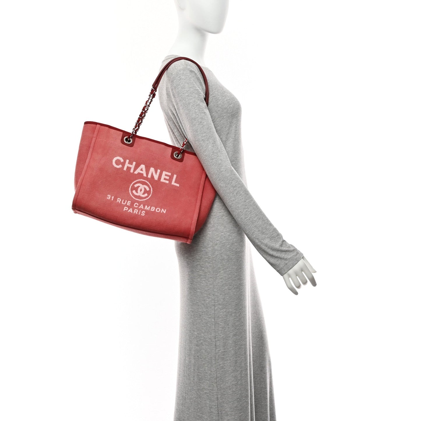 Canvas Small Deauville Tote Red