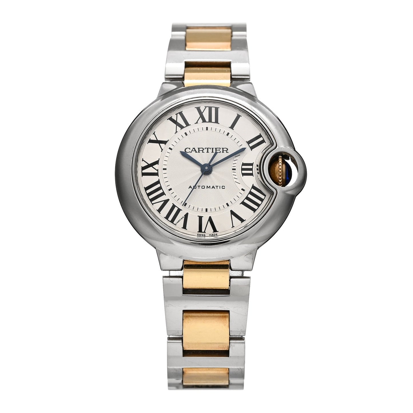 Stainless Steel 18K Yellow Gold 33mm Ballon Bleu De Cartier Automatic Watch