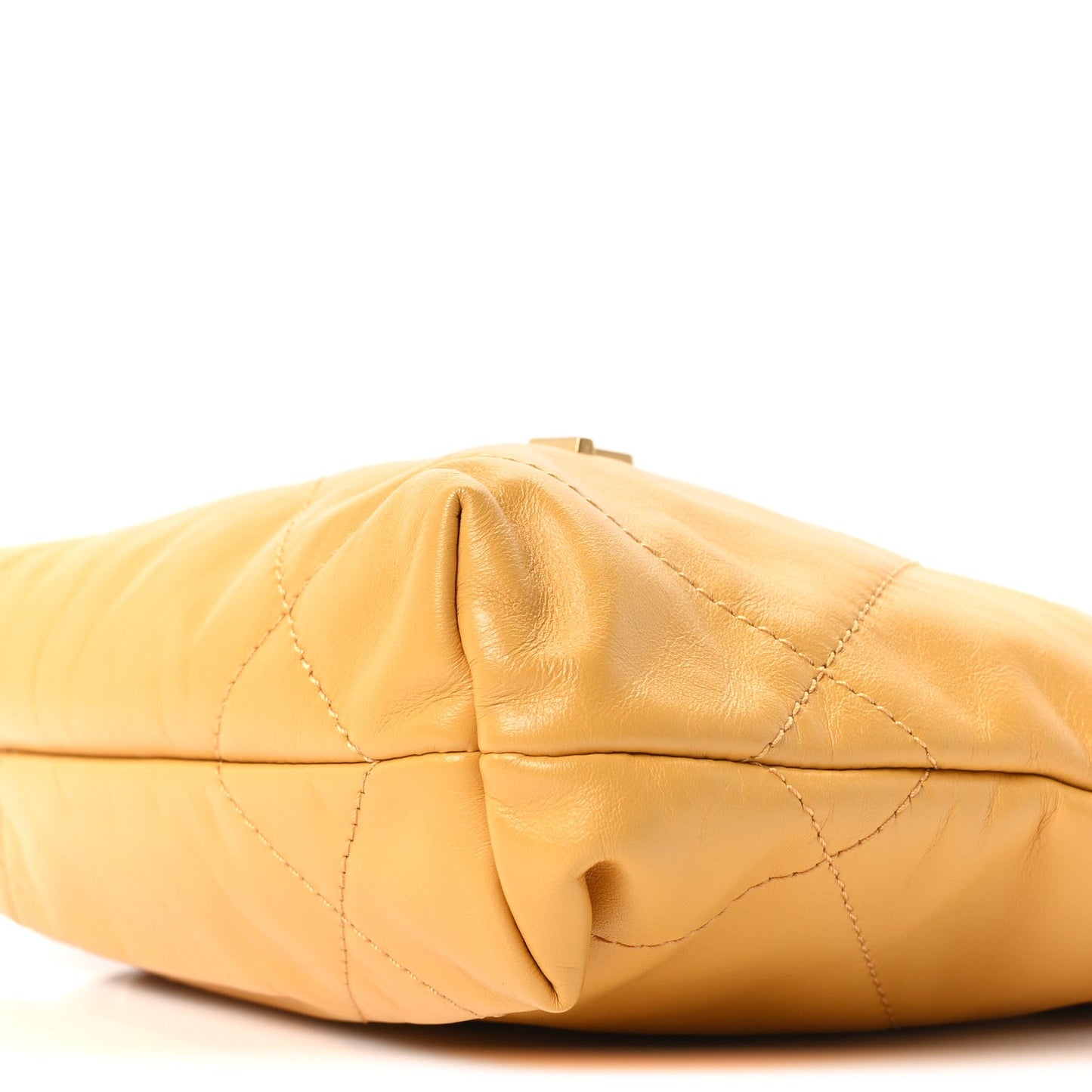 Shiny Calfskin Quilted Mini Chanel 22 Yellow