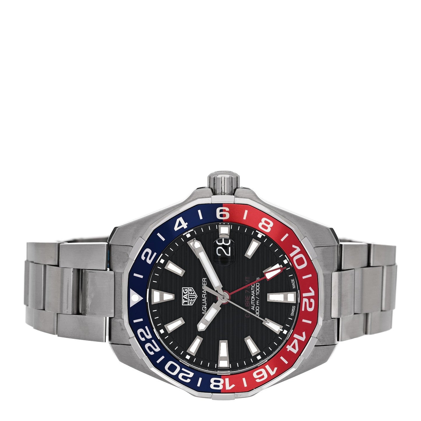 Stainless Steel 43mm Aquaracer 300M Automatic Watch Black WAY201F