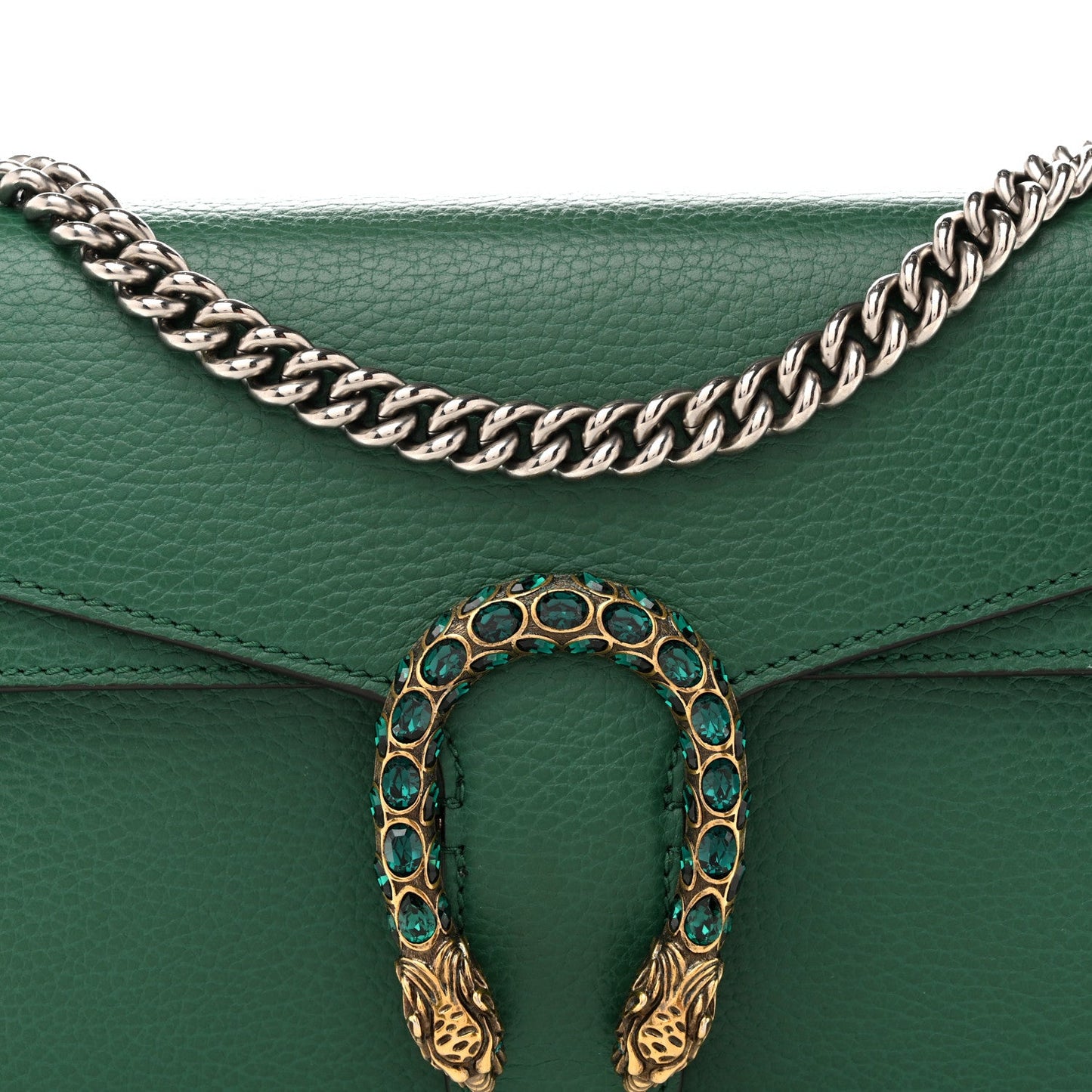 Dollar Calfskin Crystal Small Dionysus Shoulder Bag Emerald