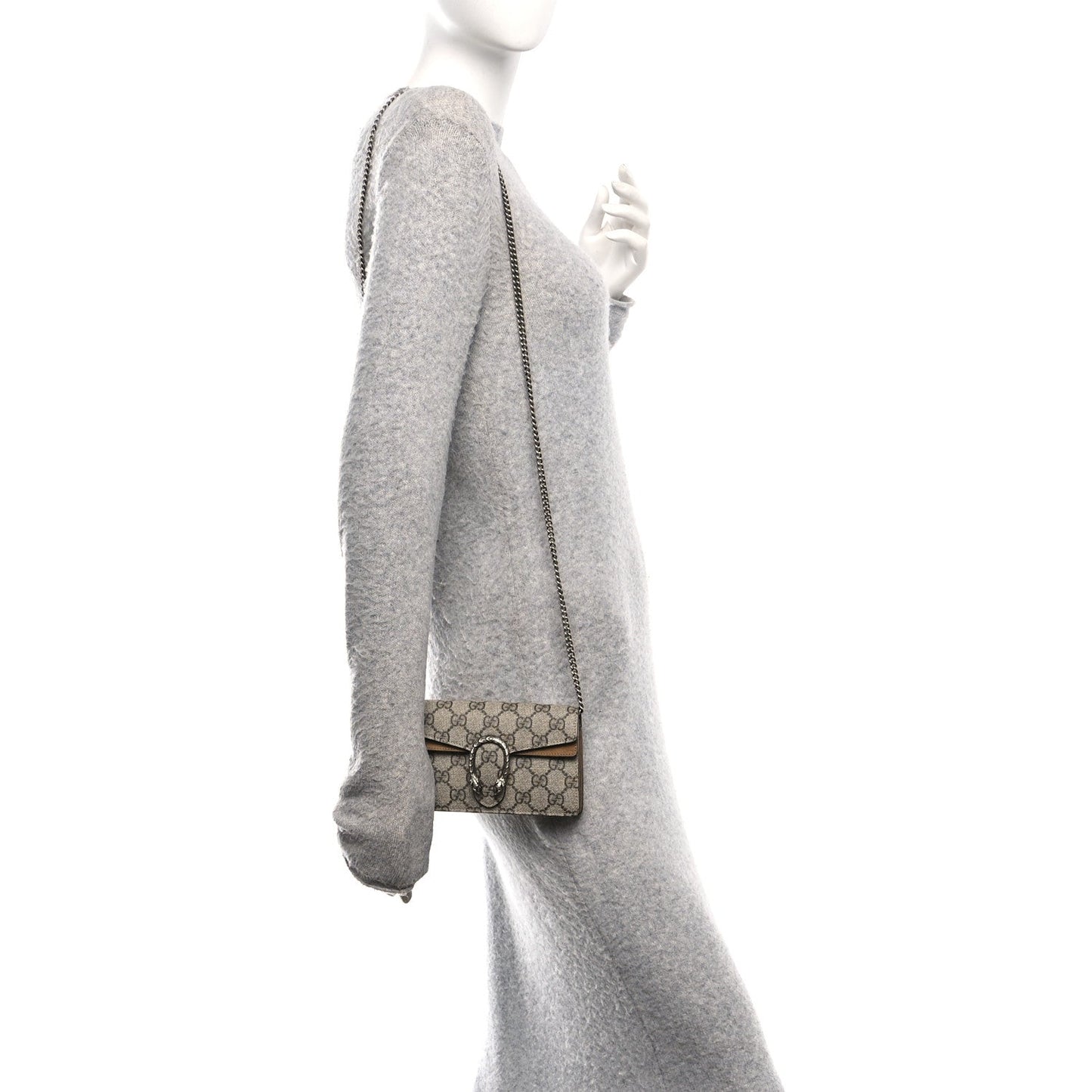 GG Supreme Monogram Super Mini Dionysus Shoulder Bag Taupe