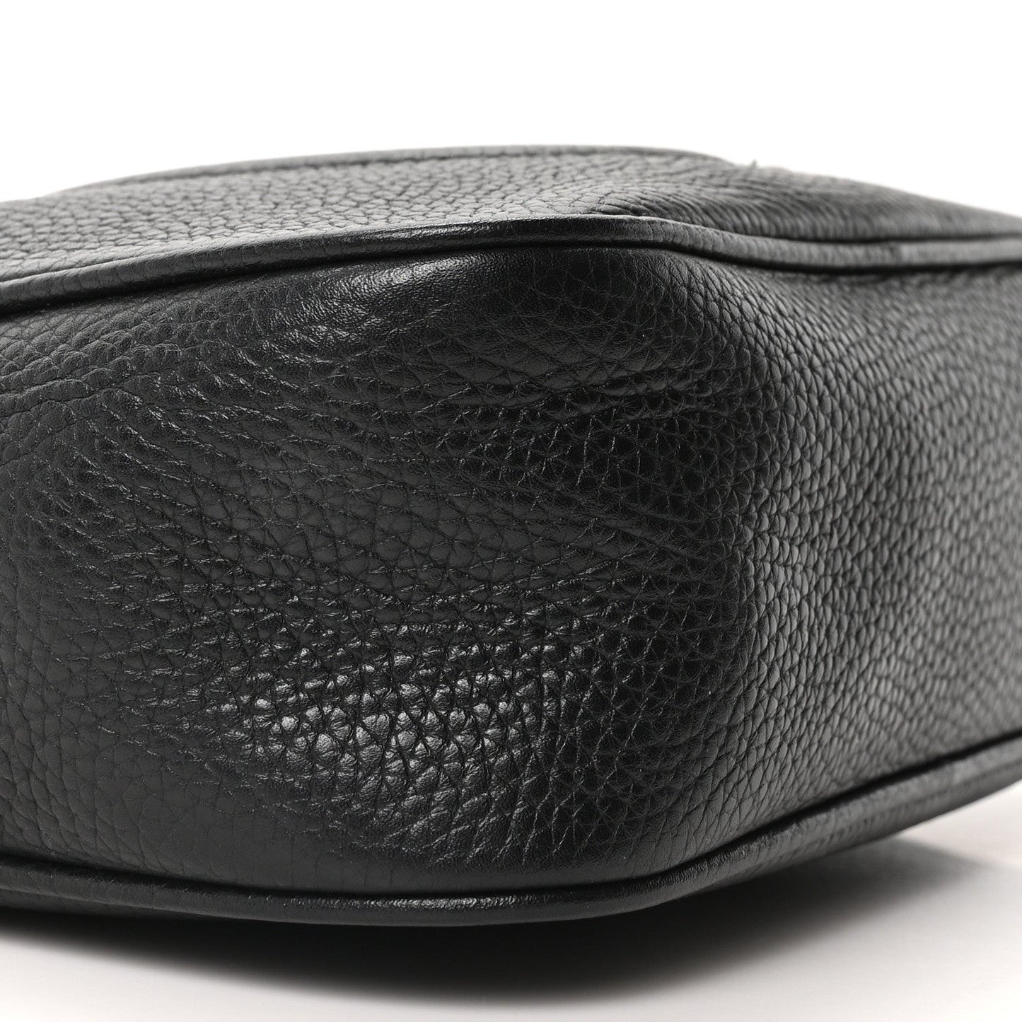 Pebbled Calfskin Small Soho Disco Bag Black